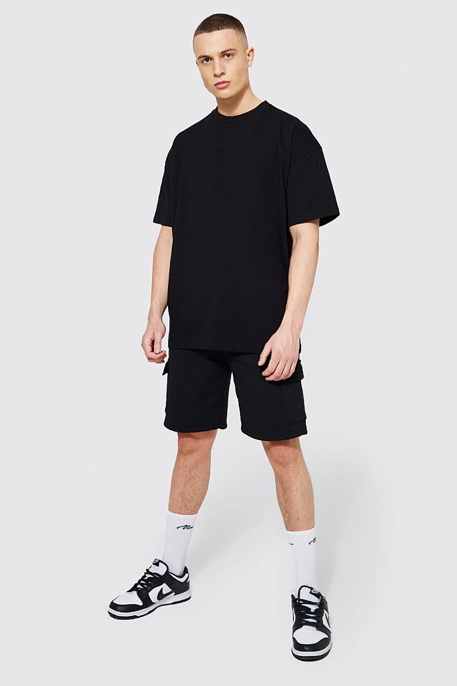 Men's Oversized Cargo T-shirt And Short Set | Boohoo UK