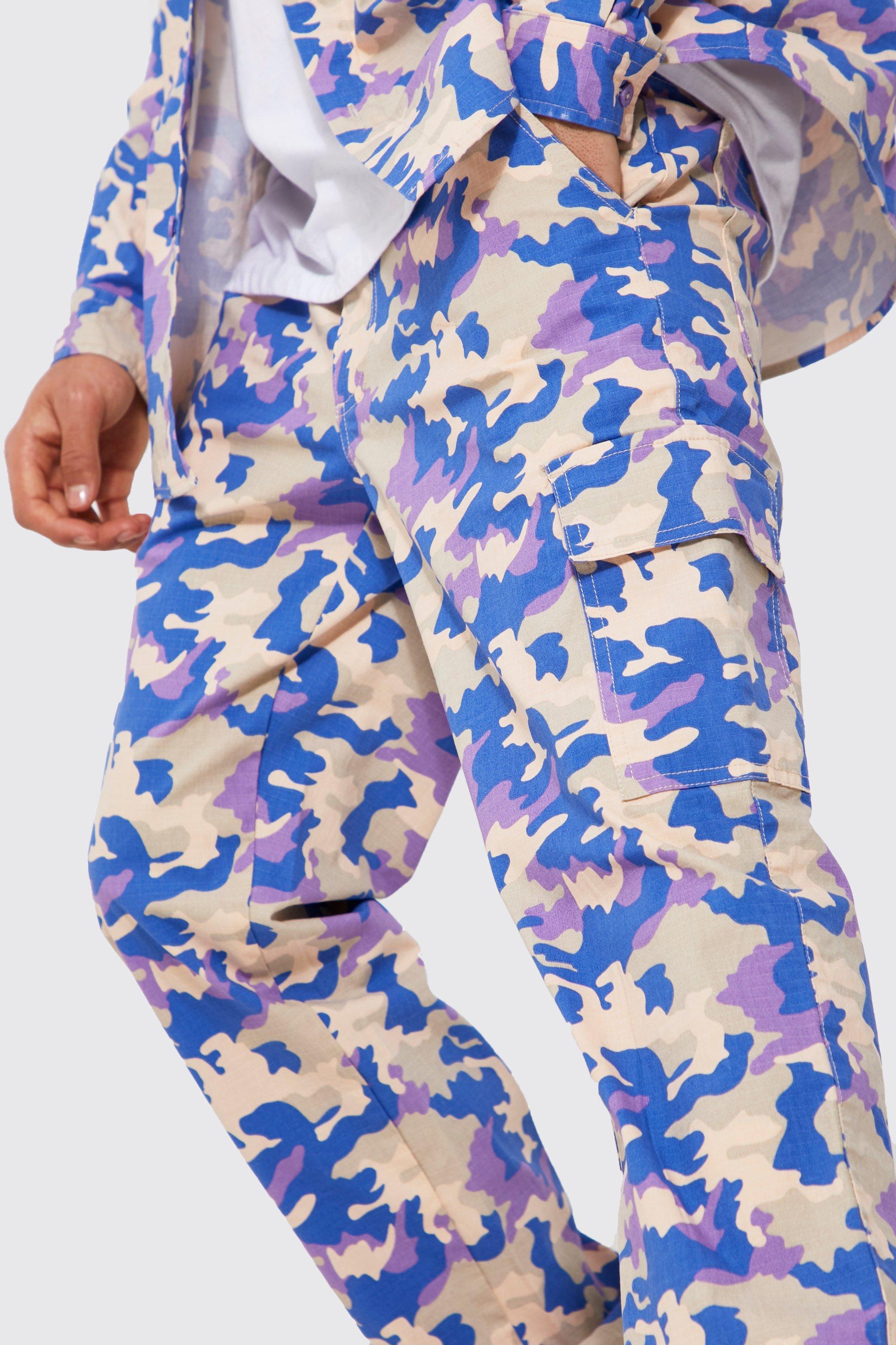 Purple camo hot sale trousers mens