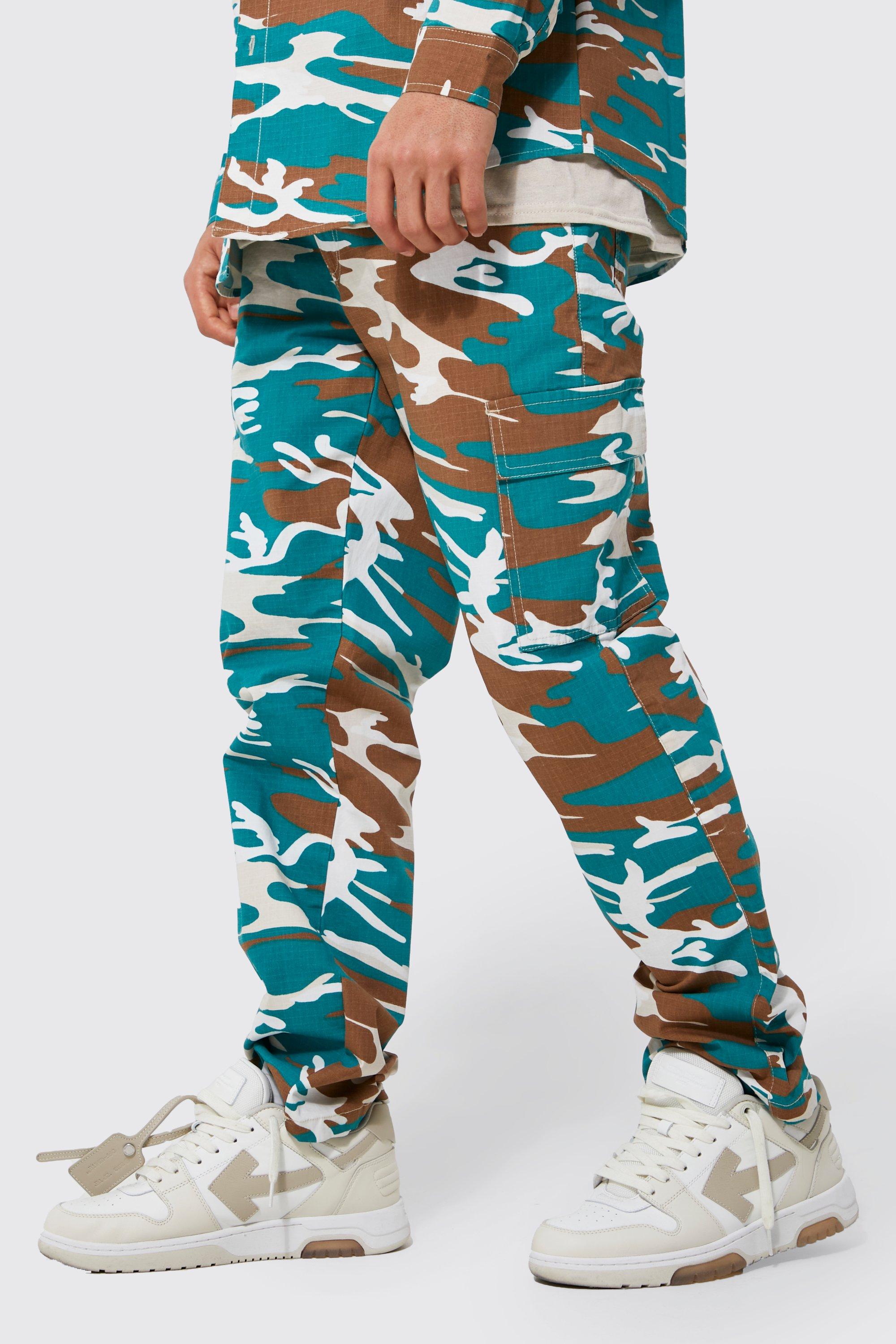 camo blue cargo pants