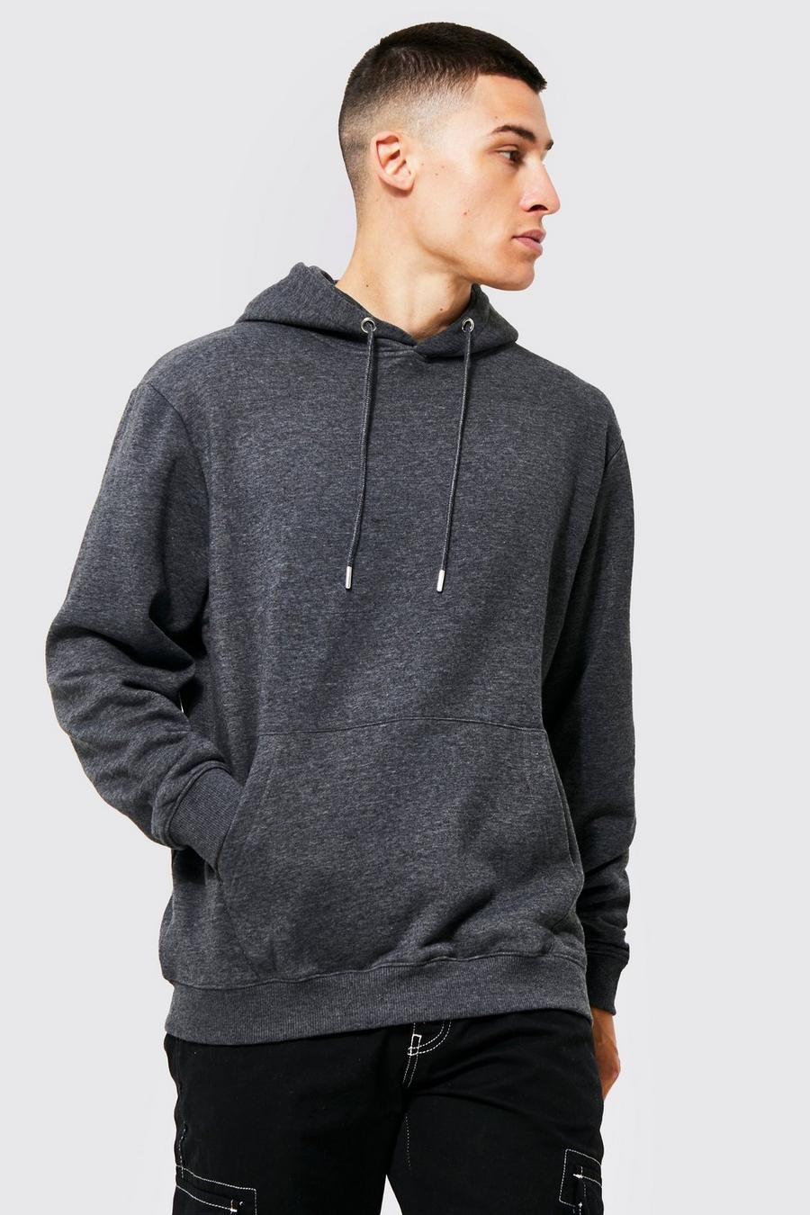Charcoal Regular Fit Over The Head Hoodie image number 1