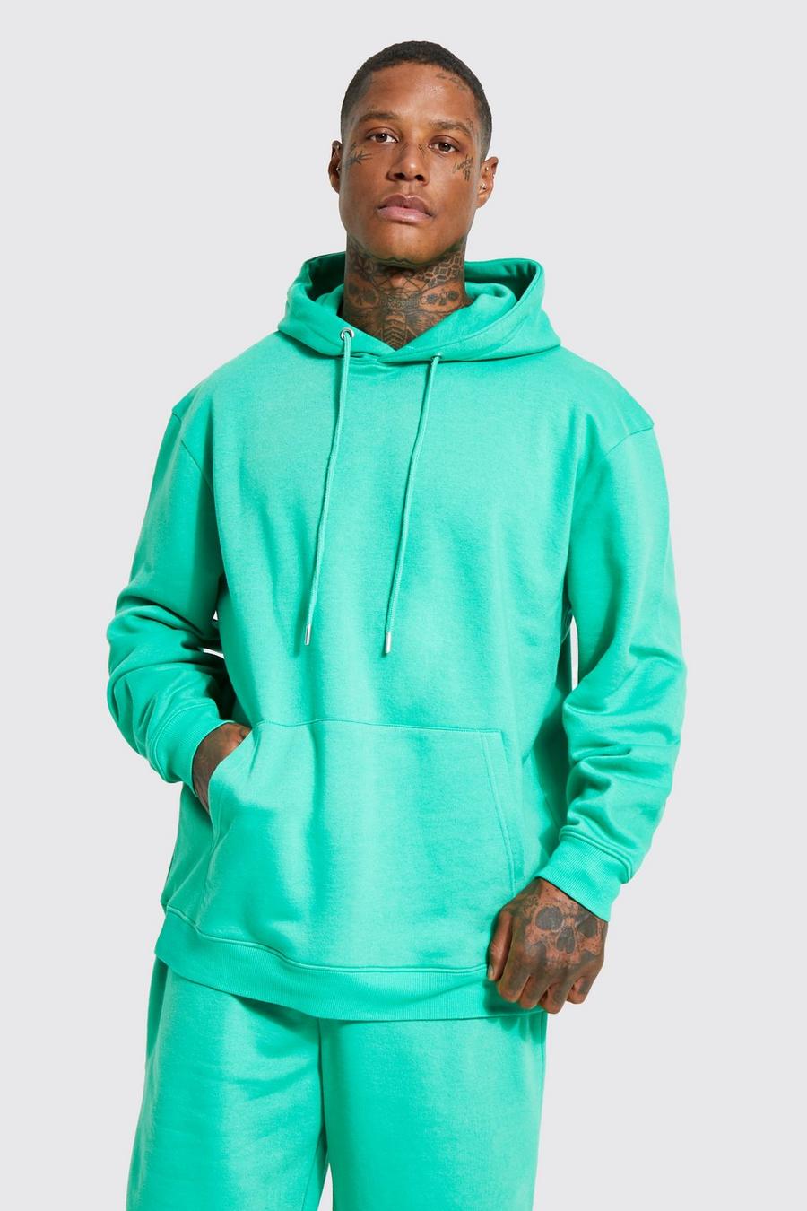 Green Oversized Over The Head Hoodie image number 1