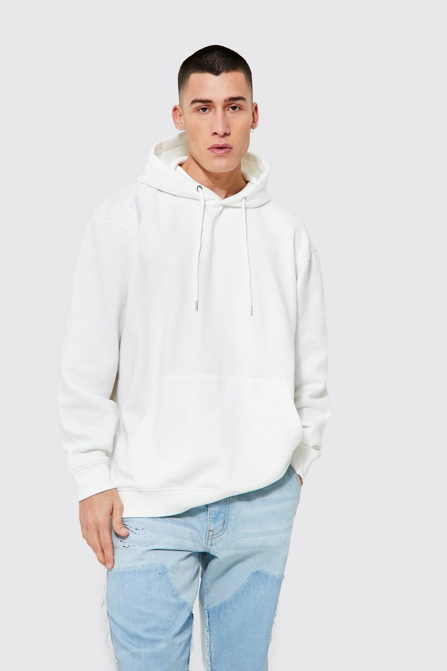 Ecru white Oversized Over The Head Hoodie image number 1