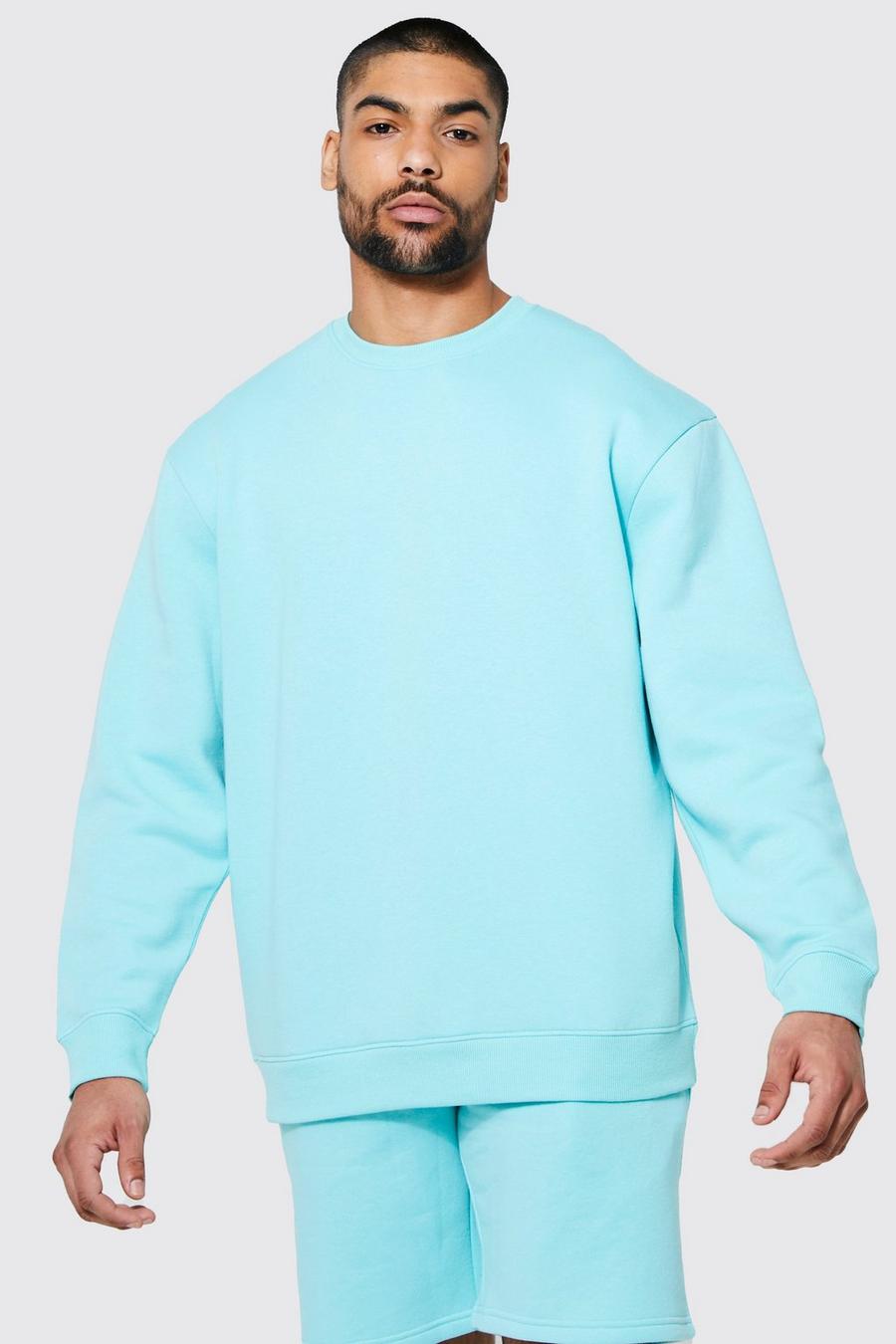 Oversize Sweatshirt aus REEL Baumwolle, Aqua image number 1