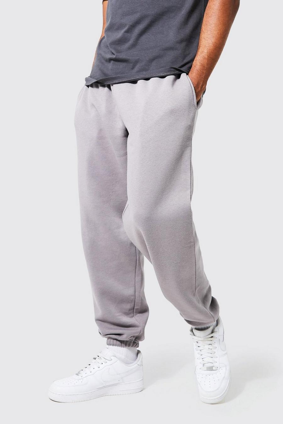 Jogging oversize basique en coton REEL, Charcoal grey