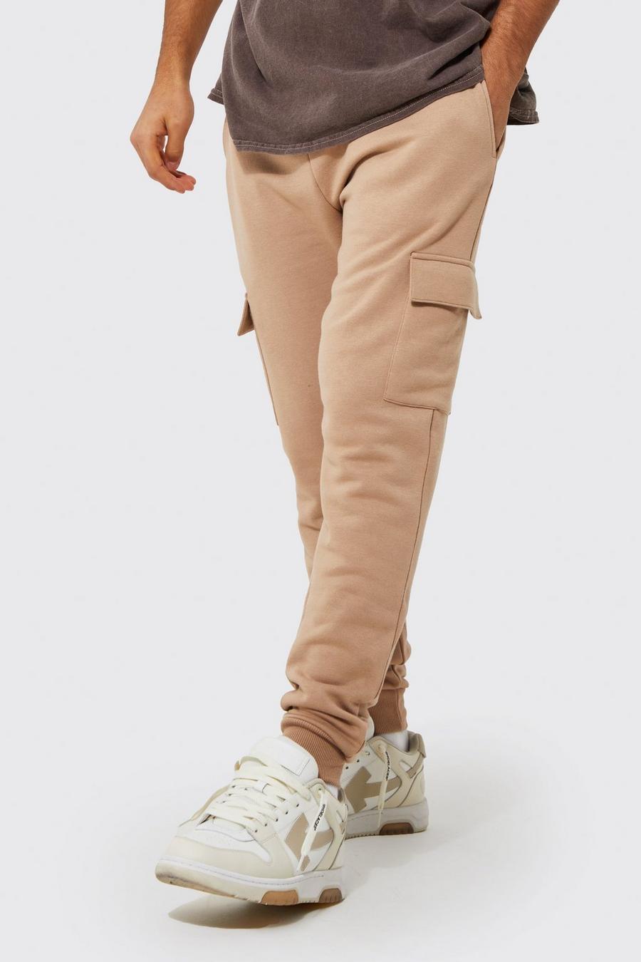 Taupe Skinny Fit Cargo Jogger image number 1