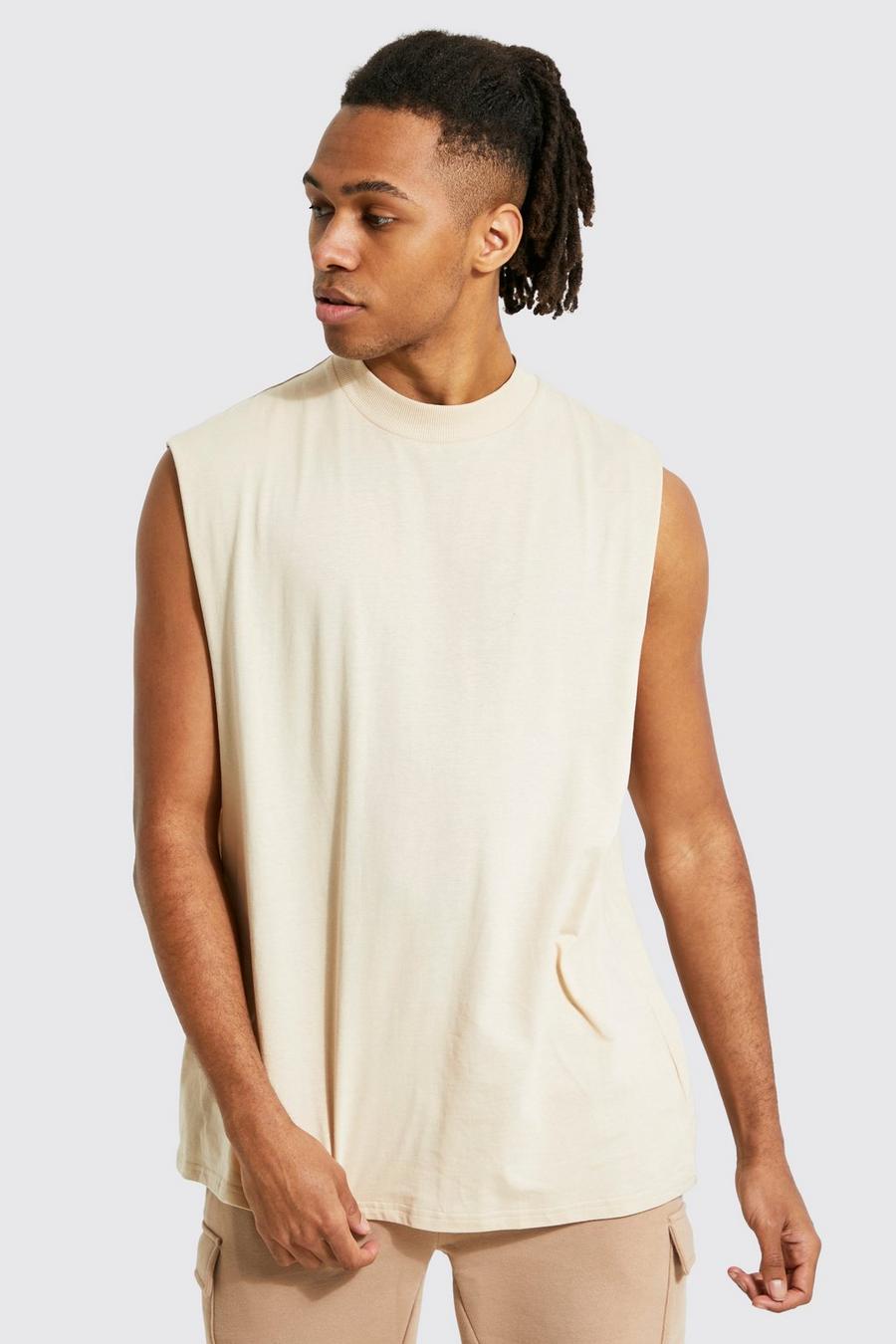 Sand Oversized Extended Neck Drop Tank image number 1