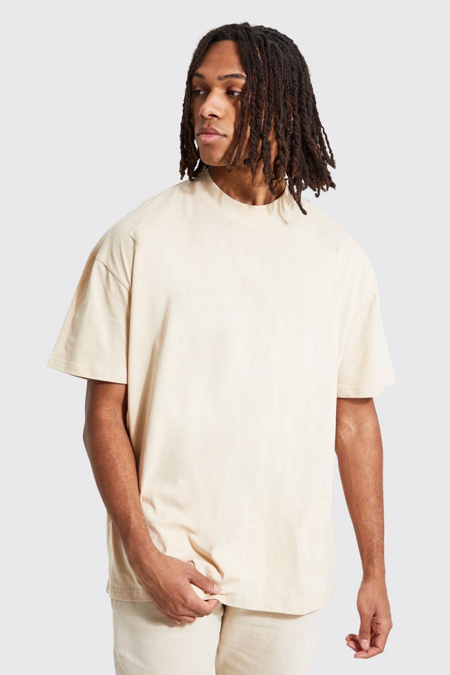 T-shirt oversize en coton REEL, Stone beige