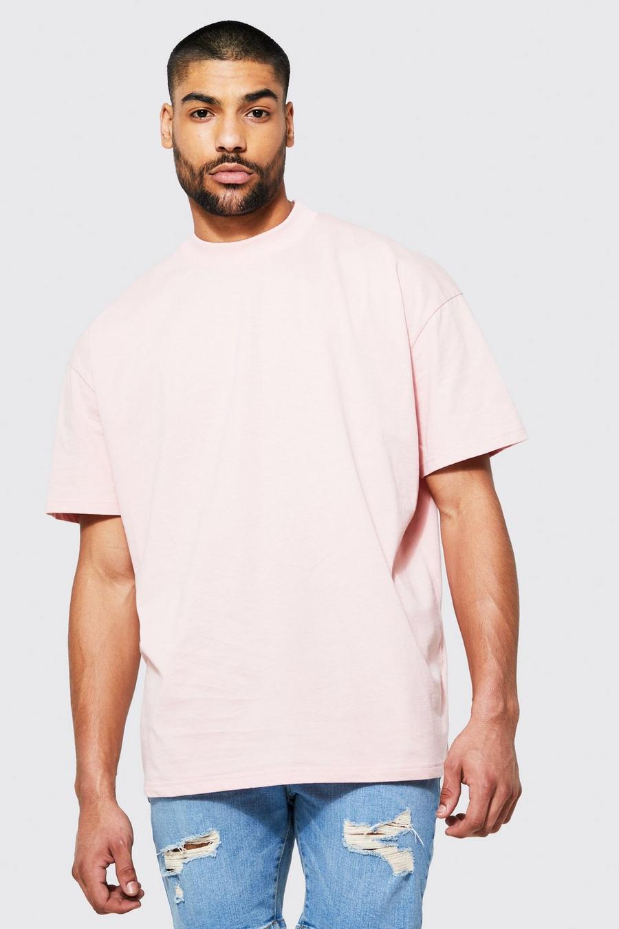 Pink Oversized Extended Neck T-Shirt image number 1