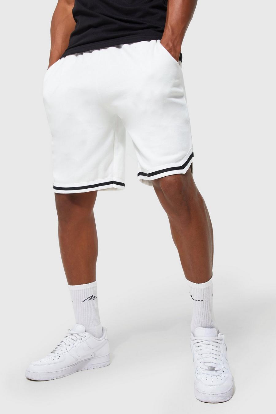 Oversize Jersey-Shorts aus REEL Baumwolle, Ecru weiß