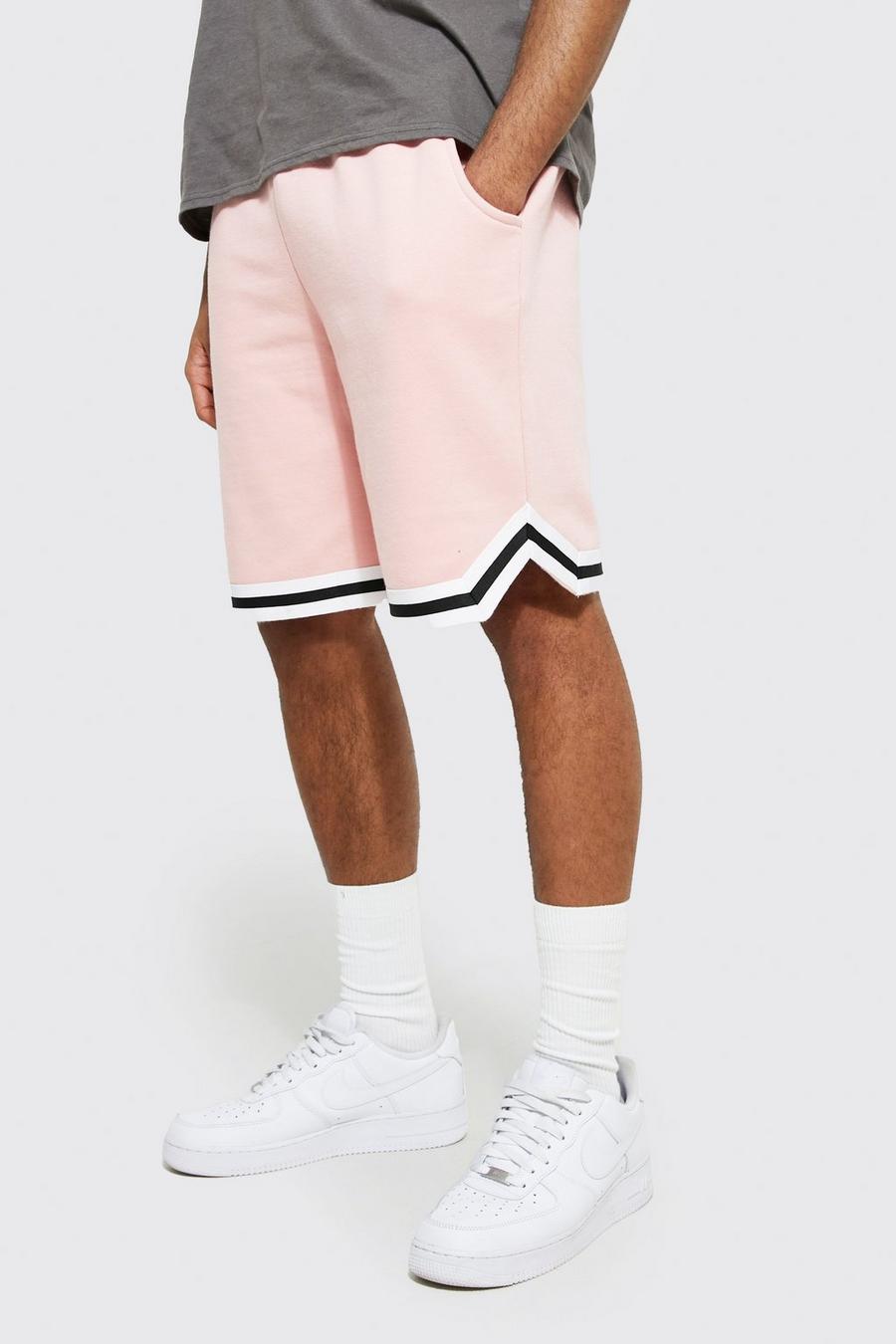 Oversize Jersey-Shorts aus REEL Baumwolle, Pink rose