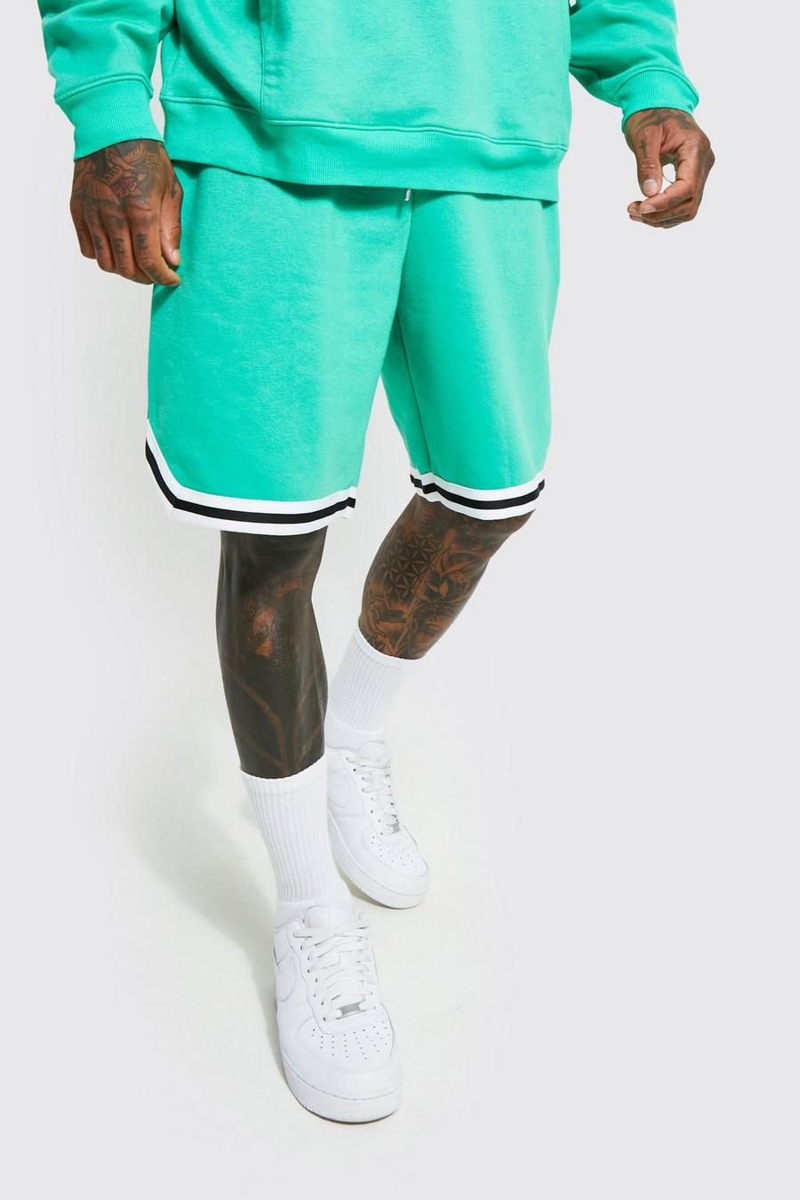 Oversize Jersey-Shorts aus REEL Baumwolle, Green grün