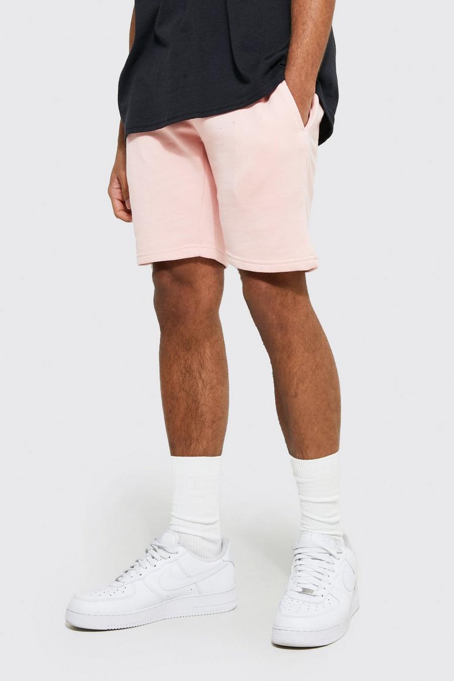 Mittellange Slim-Fit Jersey-Shorts aus REEL Baumwolle, Pink image number 1