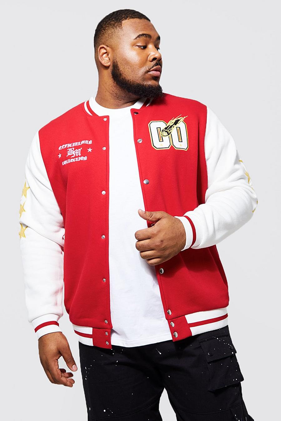 Red Plus Exclusive Badge Varsity Bomber image number 1