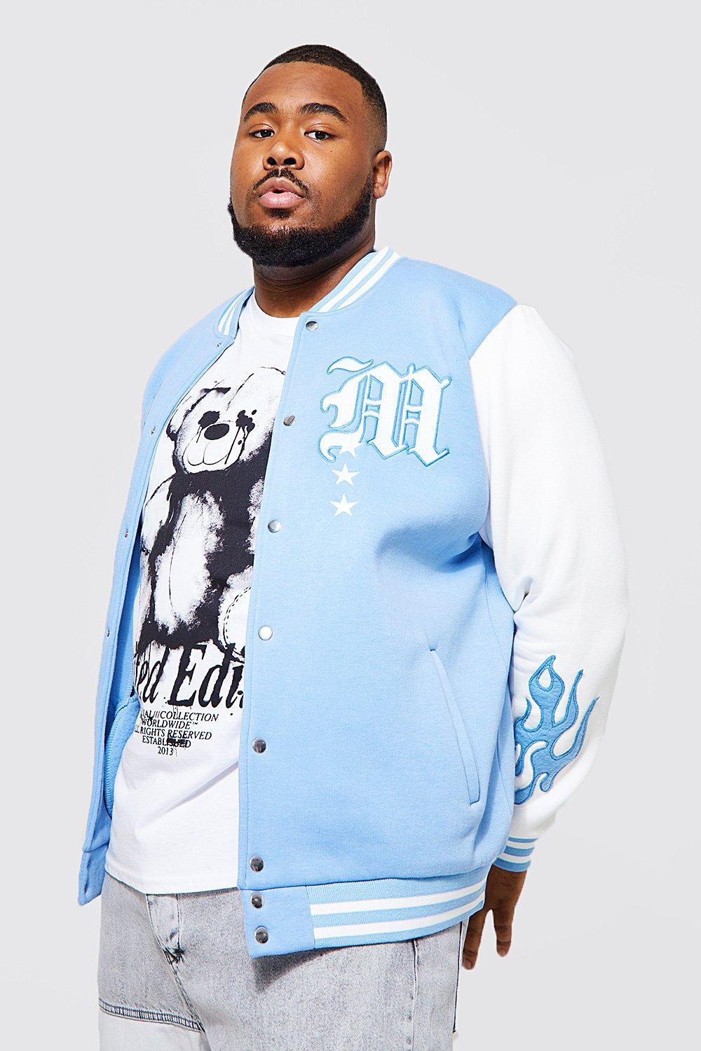 la badge jersey varsity bomber jacket