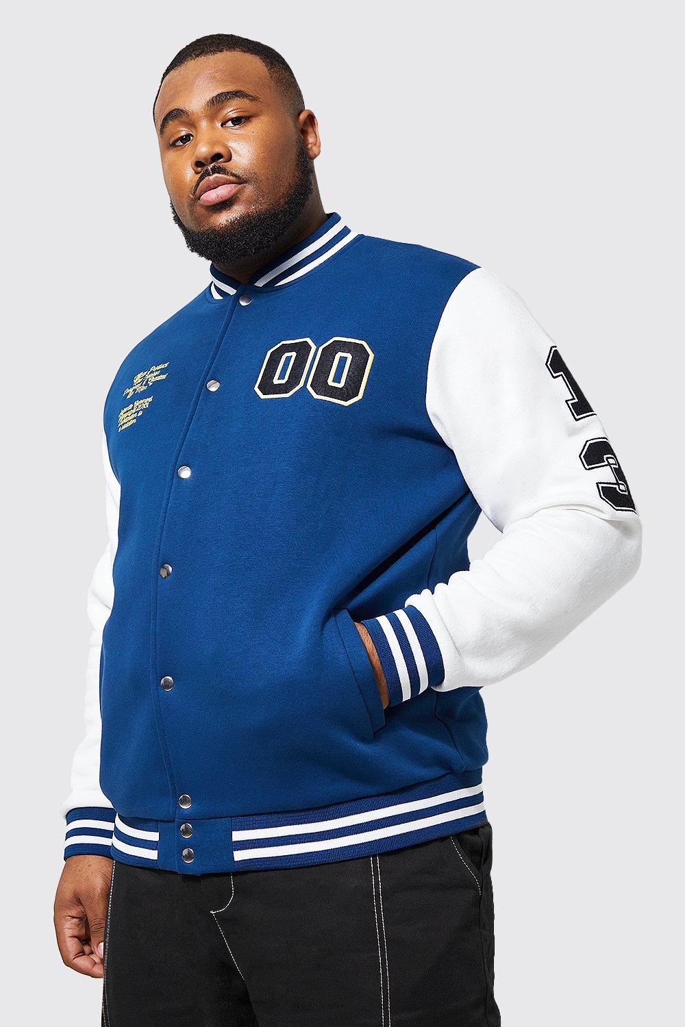 Oversized Badge Jersey Varsity Bomber Jacket