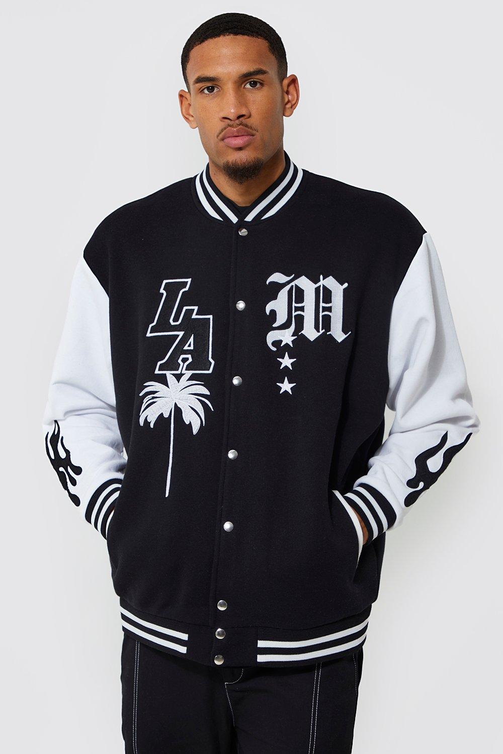 Oversized Jersey Bomber With Foil Print