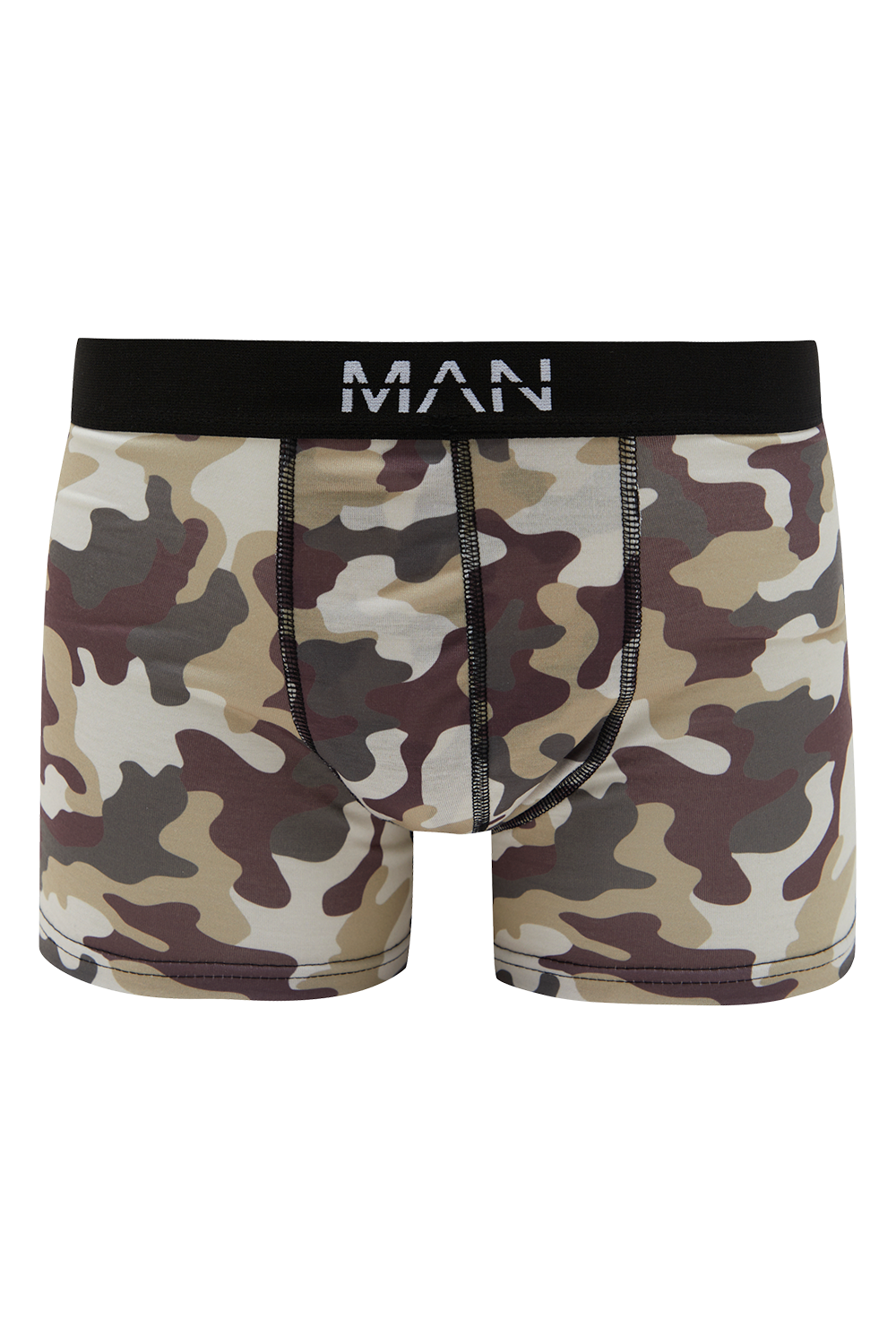 Pack de 3 calzoncillos clasicos de camuflaje con letras MAN boohoo ES