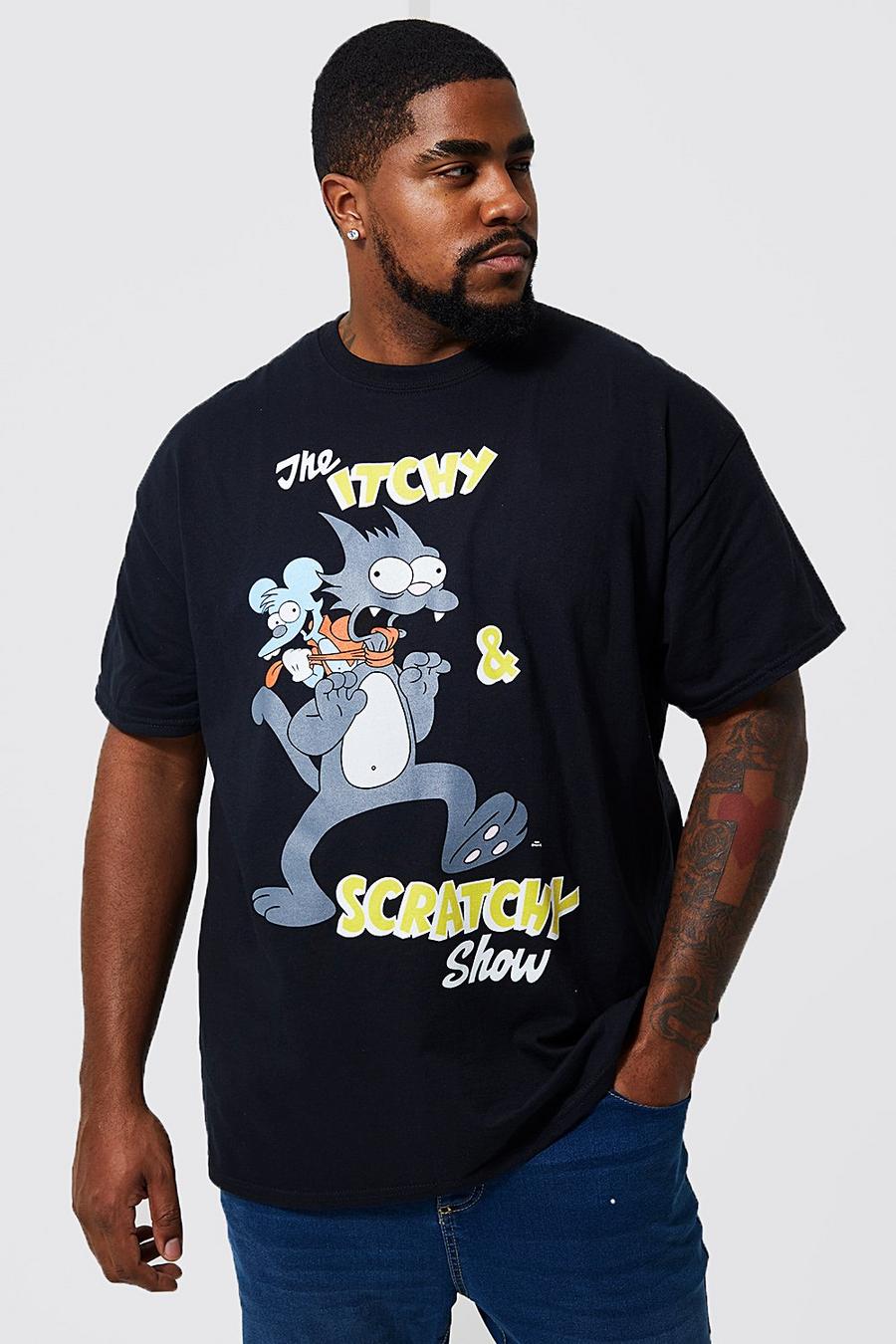 Black Plus Itchy And Scratchy License T-shirt image number 1