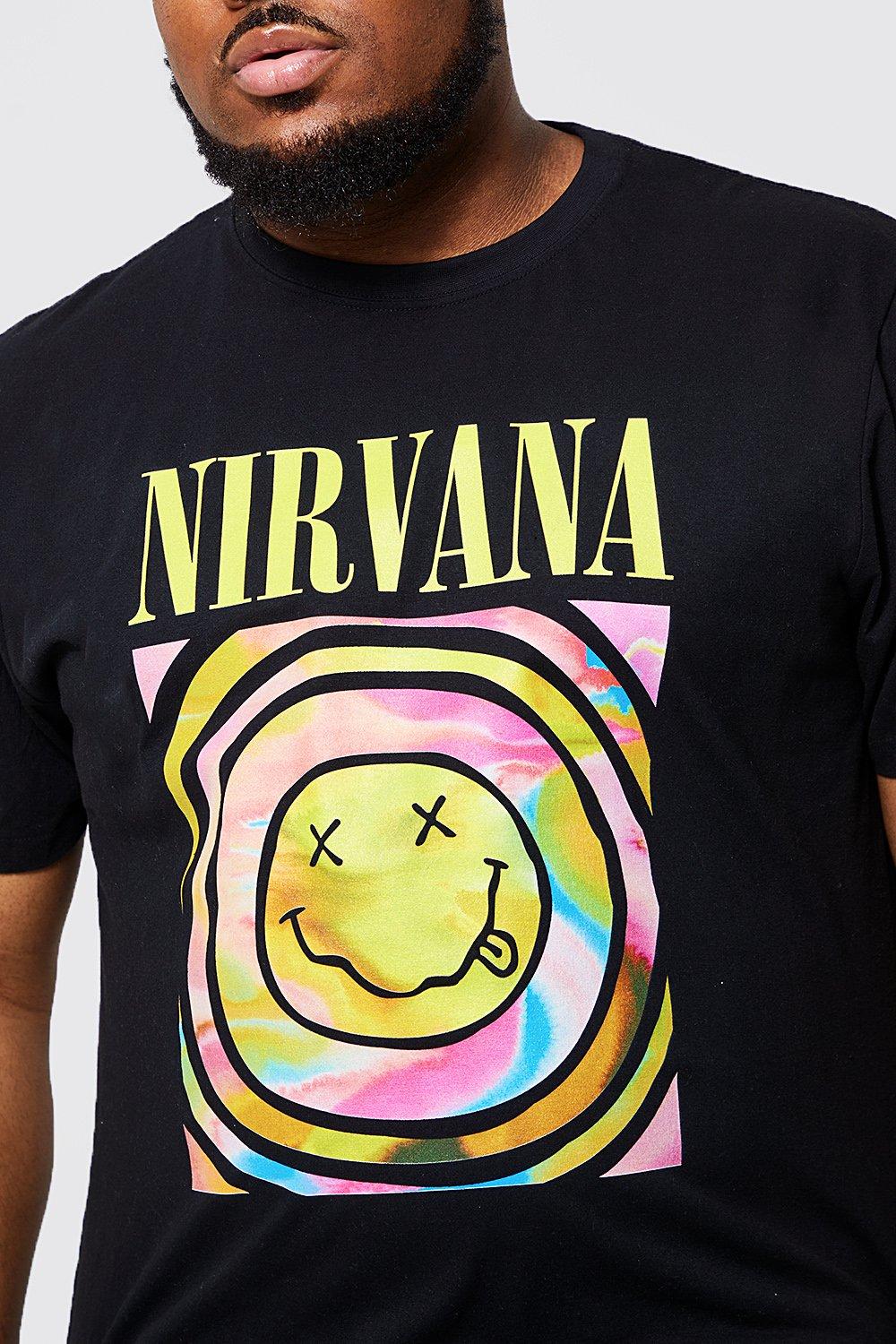 Uplifted pendul Nerve Plus Nirvana Tie Dye Logo License T-shirt | boohoo