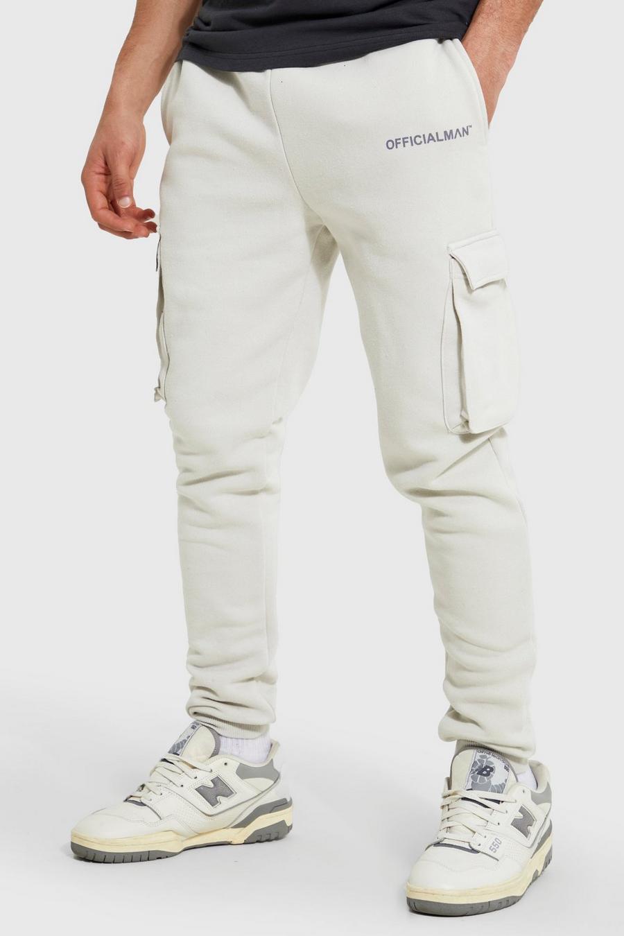 Grey Official Man Skinny Fit Cargo Jogger
