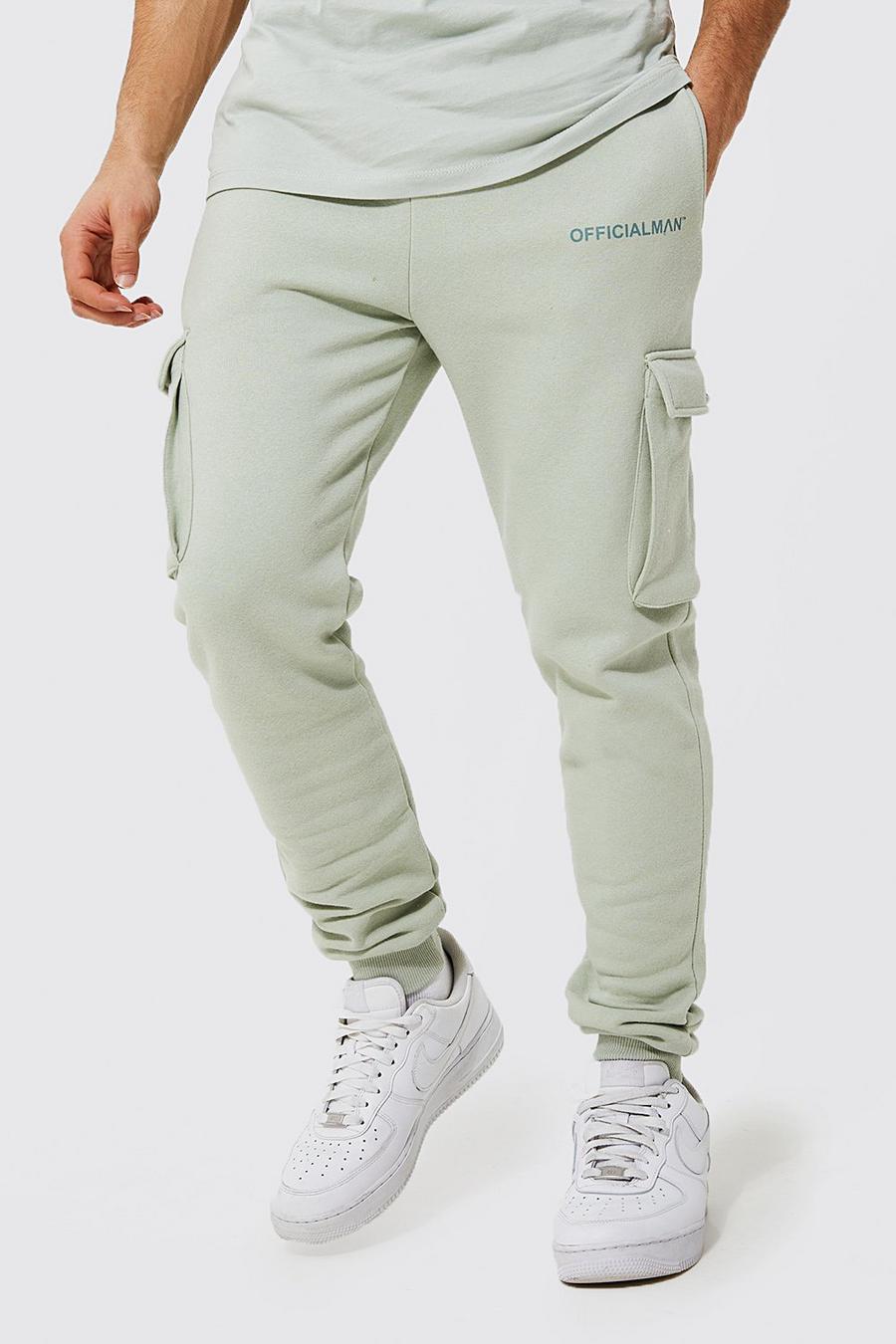 Sage green Official Man Skinny Fit Cargo Jogger