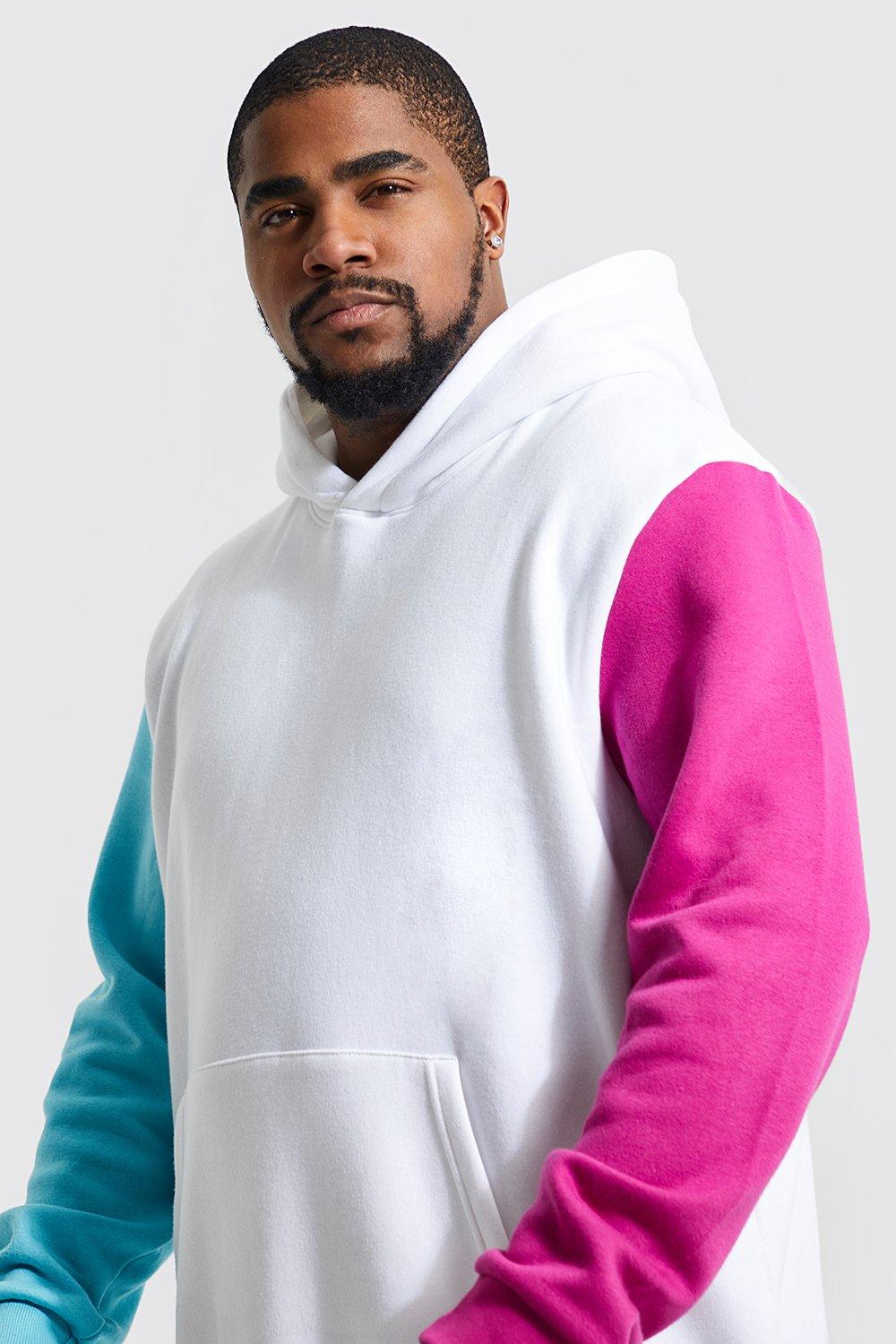 Sudadera Plus con capucha colores en bloque y mangas en contraste