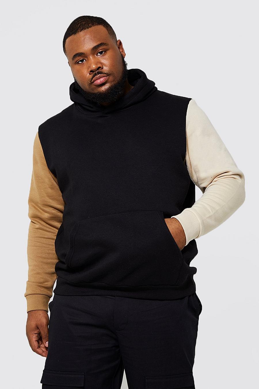 BOBOYU Mens Plus Size Fall & Winter Hoodie Loose Fit Longline Wool Blend Peacoat Jacket Outerwear