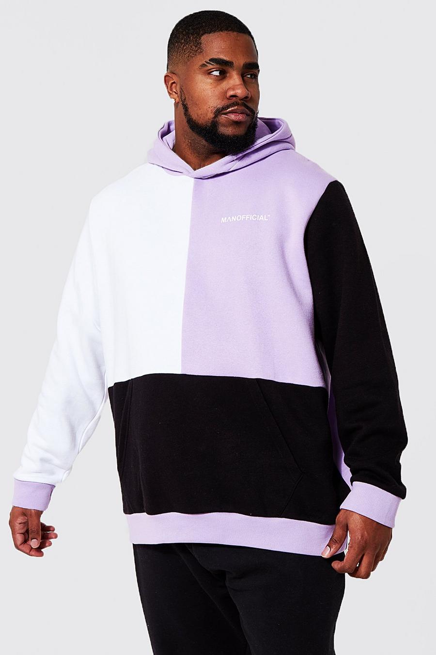 Lilac Plus Colour Block Man Official Hoodie image number 1