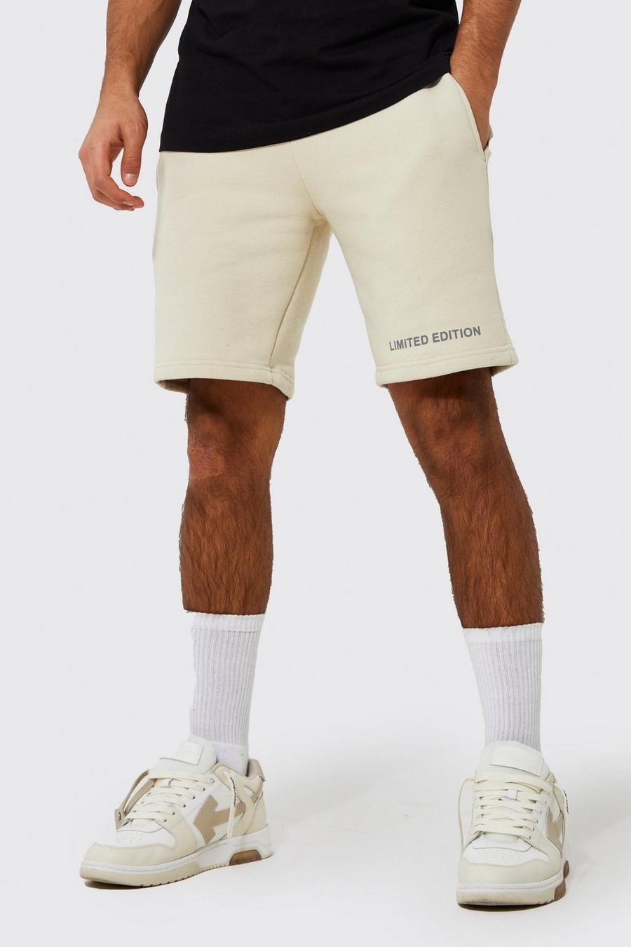 Pantaloncini Limited Edition Slim Fit in jersey, Stone beige