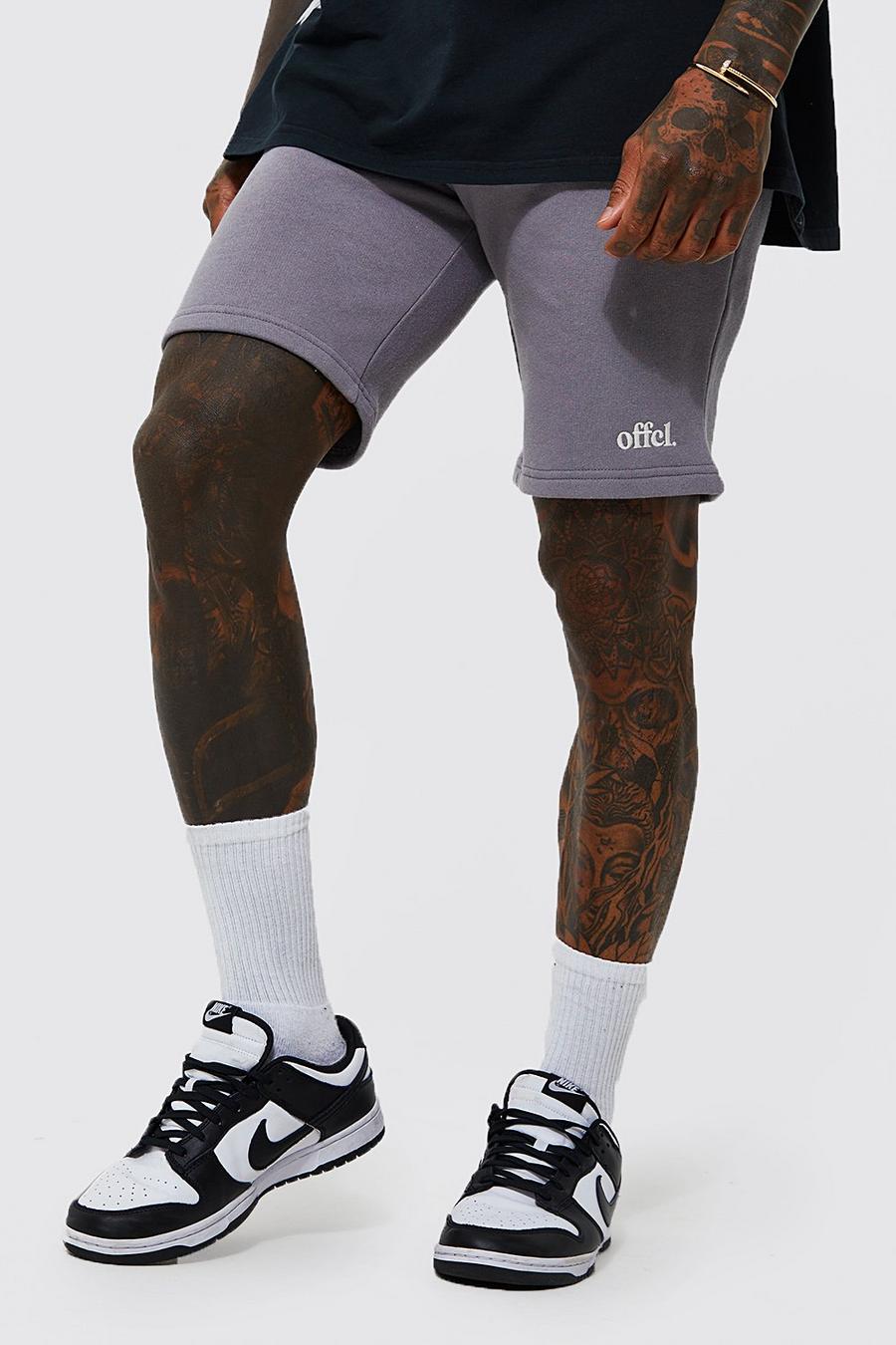 Charcoal Offcl Slim Fit Mid Length Jersey Short image number 1