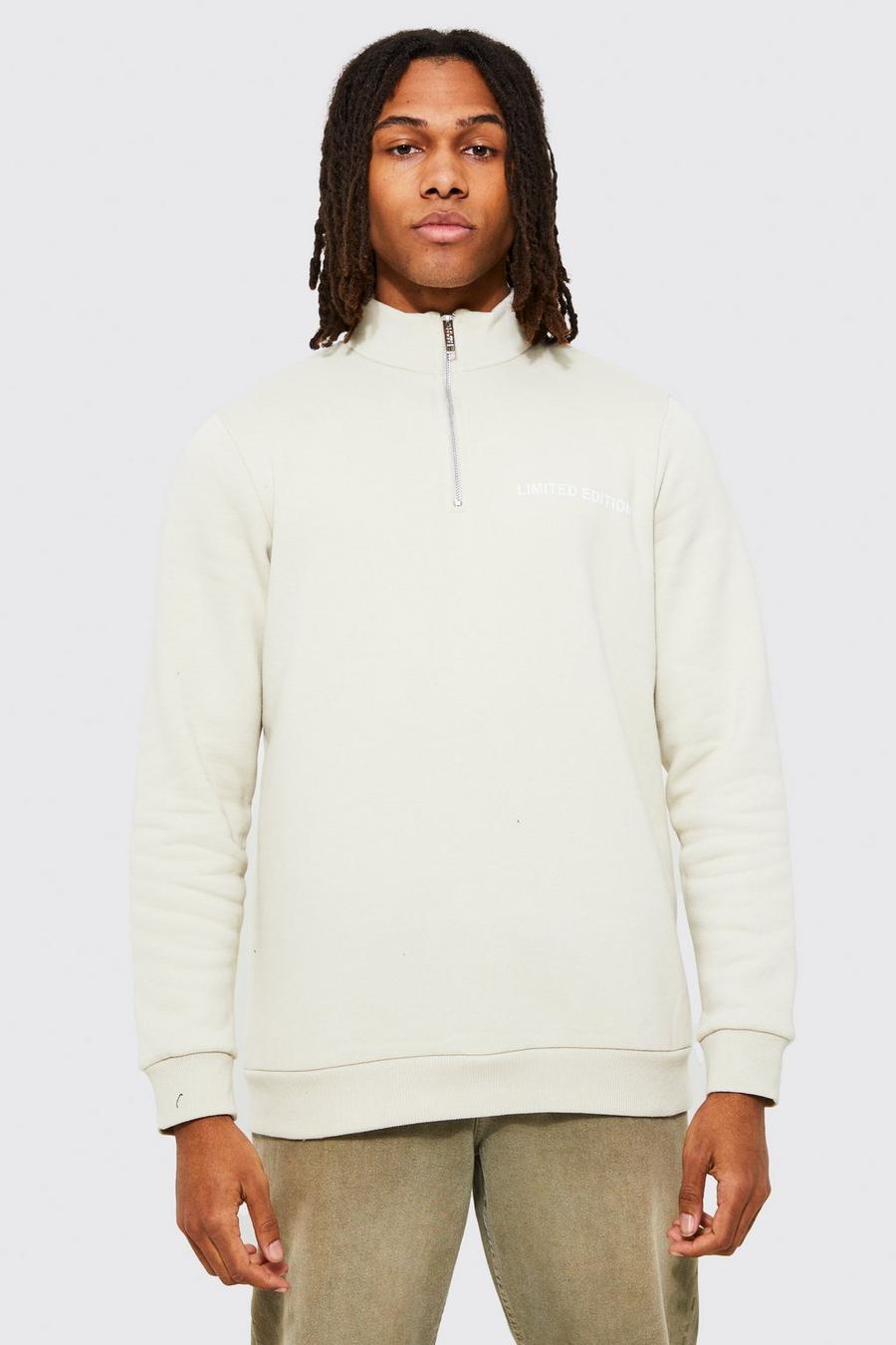 Stone Limited Edition Half Zip Funnel Neck Sweat image number 1