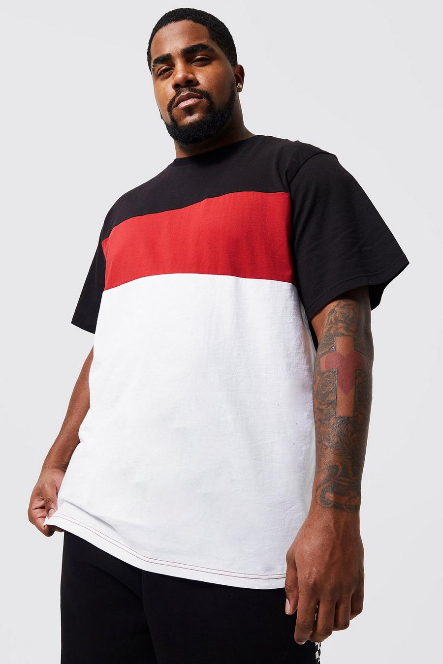 Camiseta Plus con colores en bloque, Red image number 1