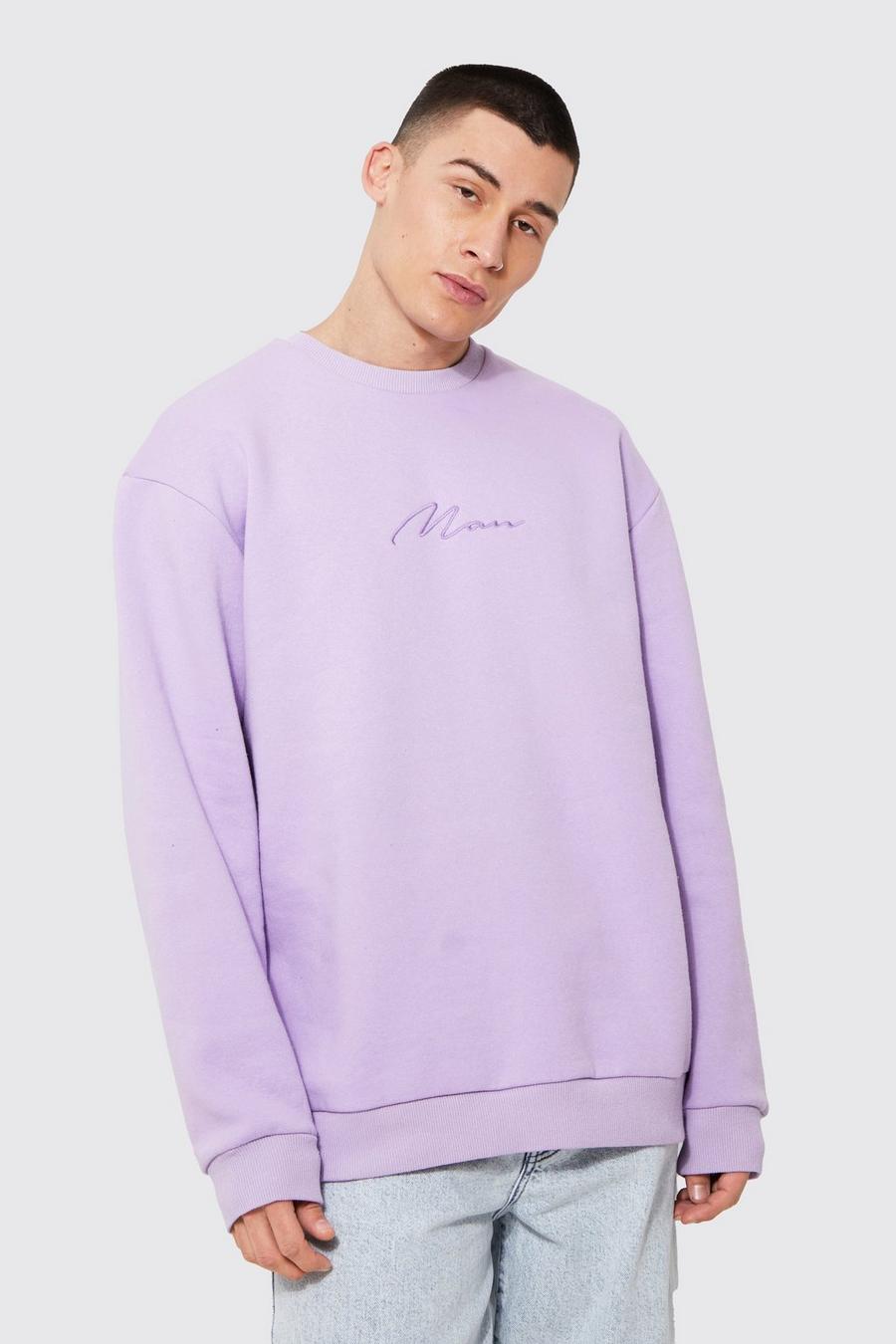 Lilac Man Signature Oversized Sweatshirt image number 1