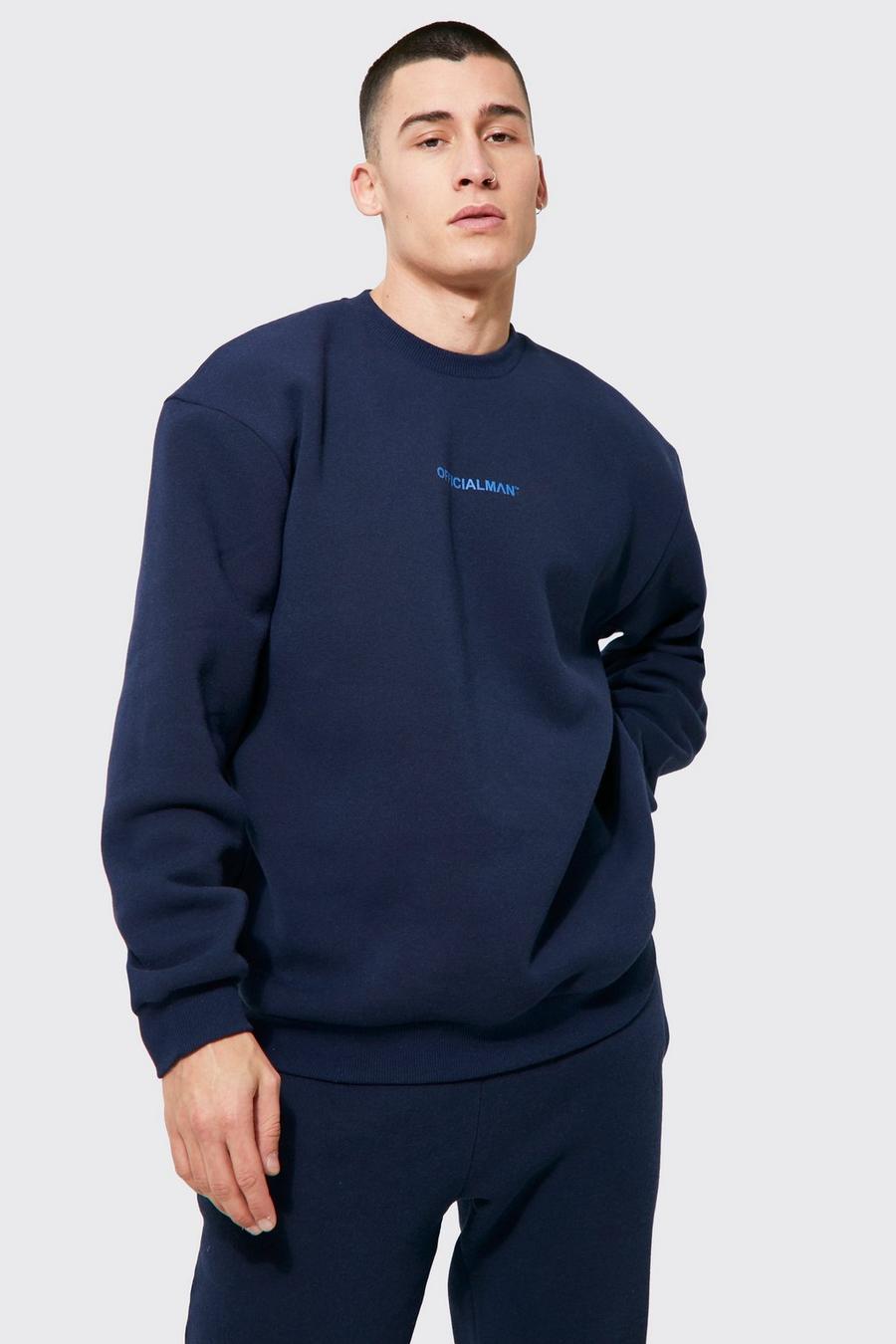 Navy Official Man Oversized Sweatshirt image number 1