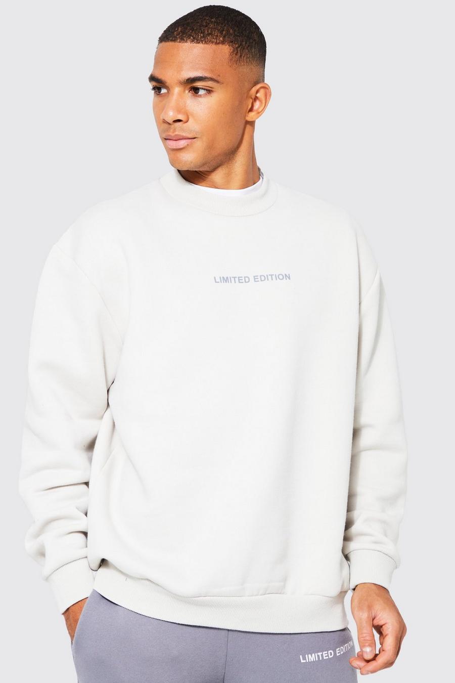 Grey Limited Edition Oversize sweatshirt med hög halsmudd image number 1