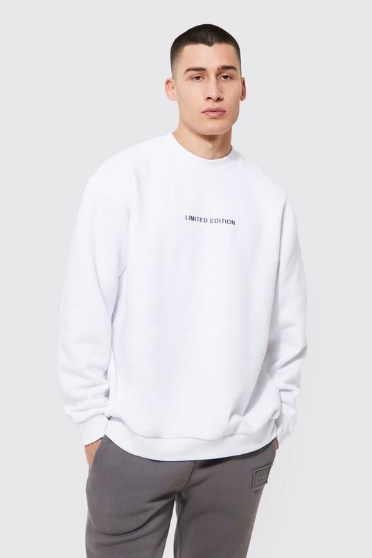 Men's Limited Edition Oversized Extended Neck Sweat | Boohoo UK