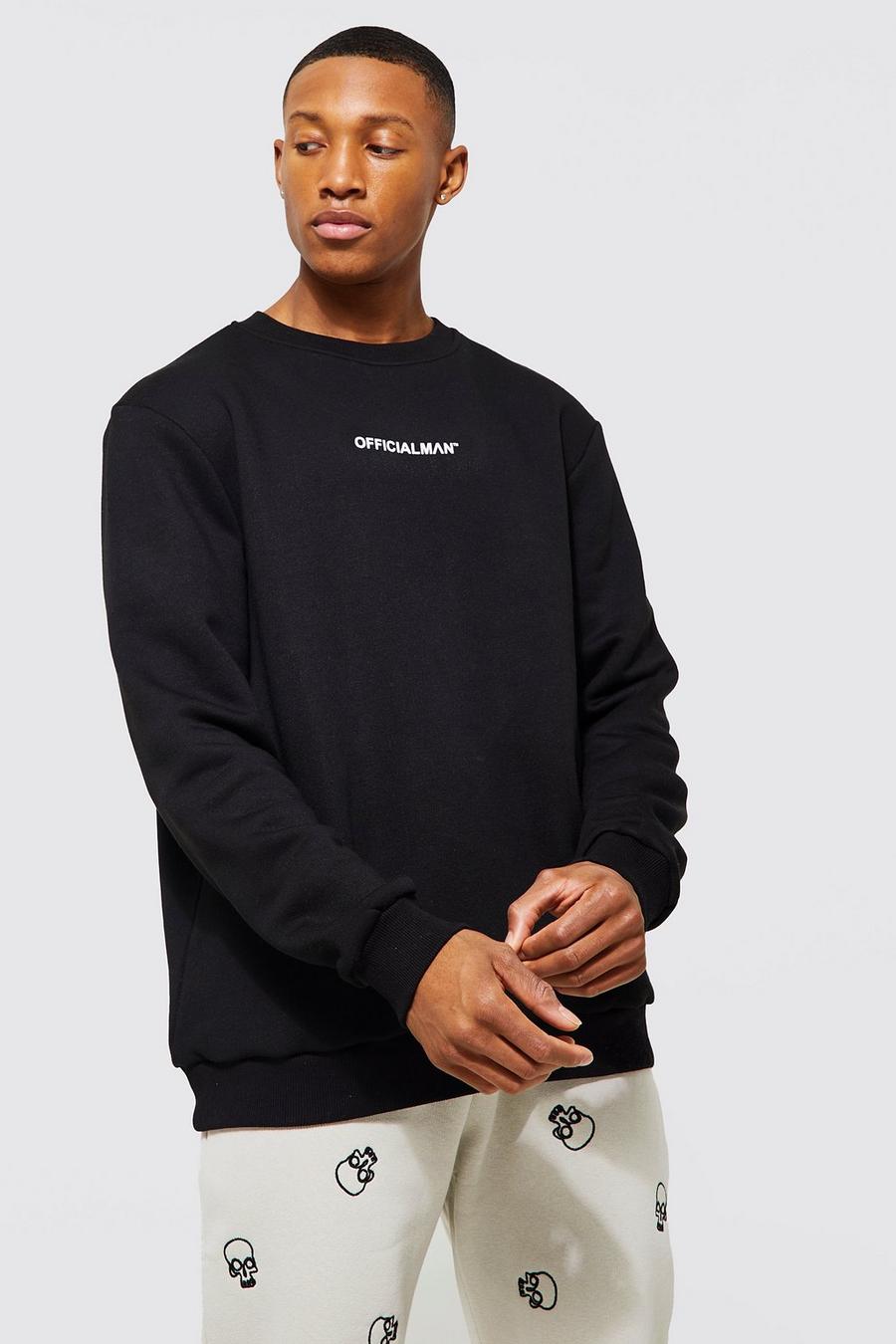 Black svart Official MAN Sweatshirt med rund hals