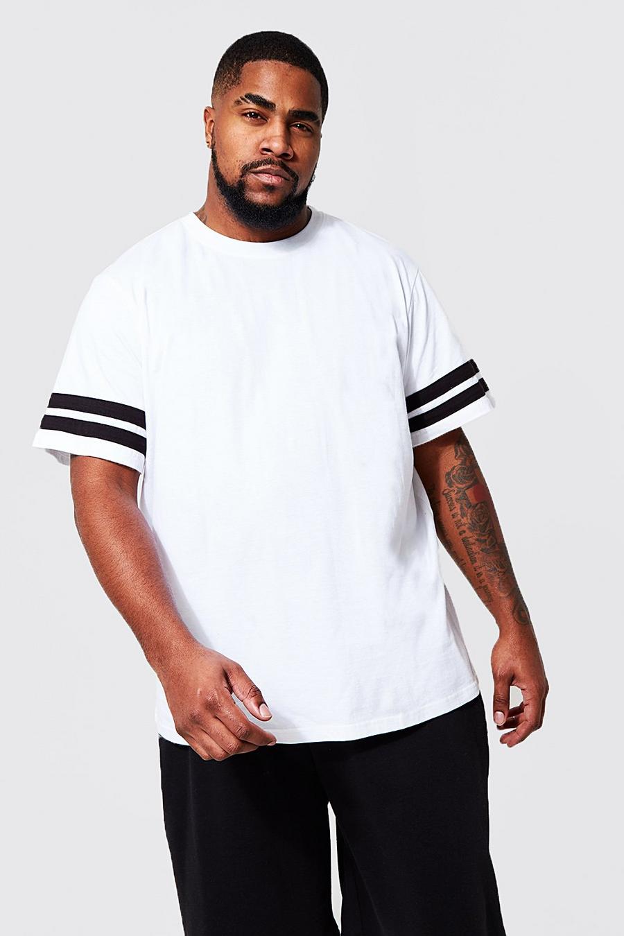Grande taille - T-shirt à empiècements contrastants, White