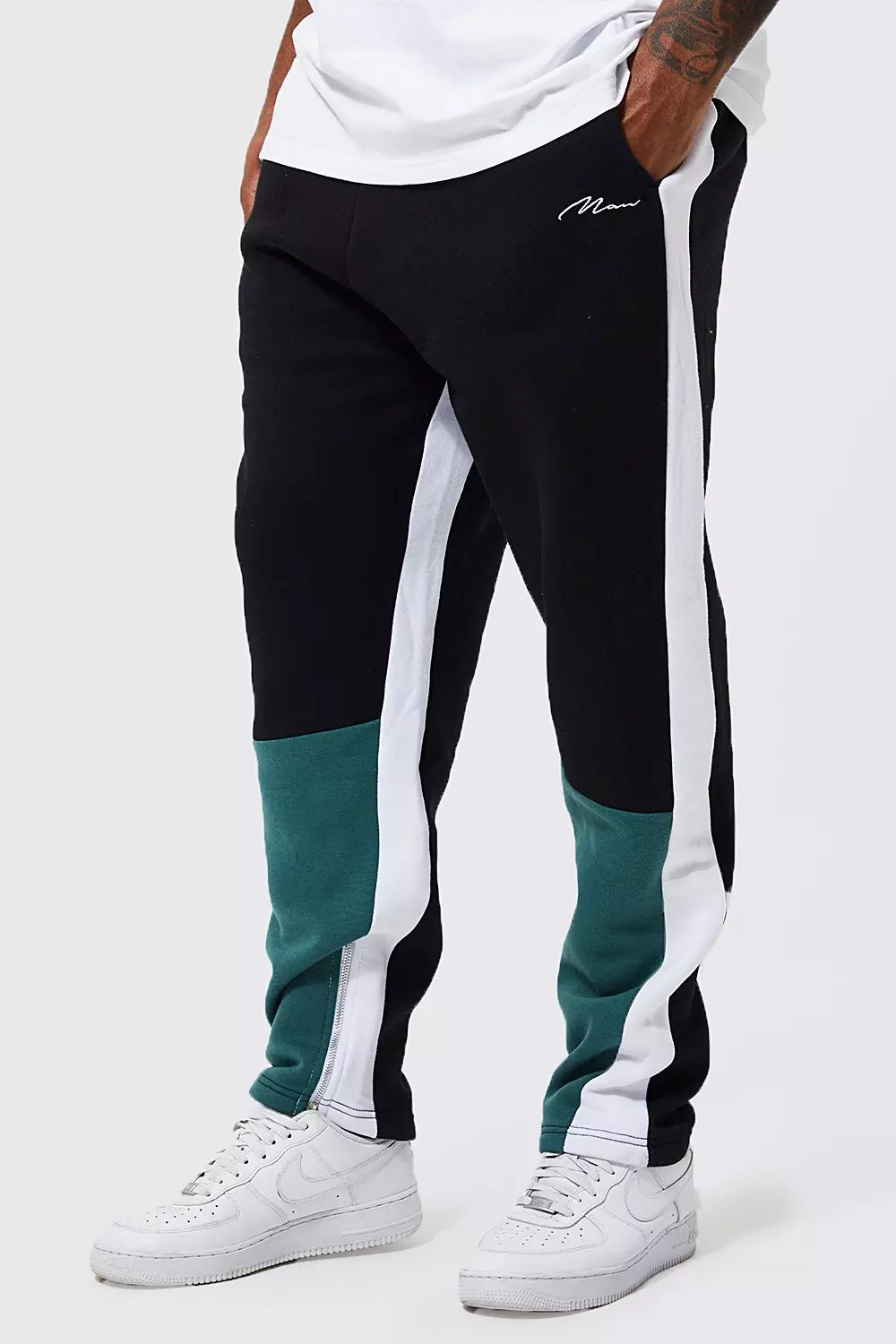 Color block joggers mens sale