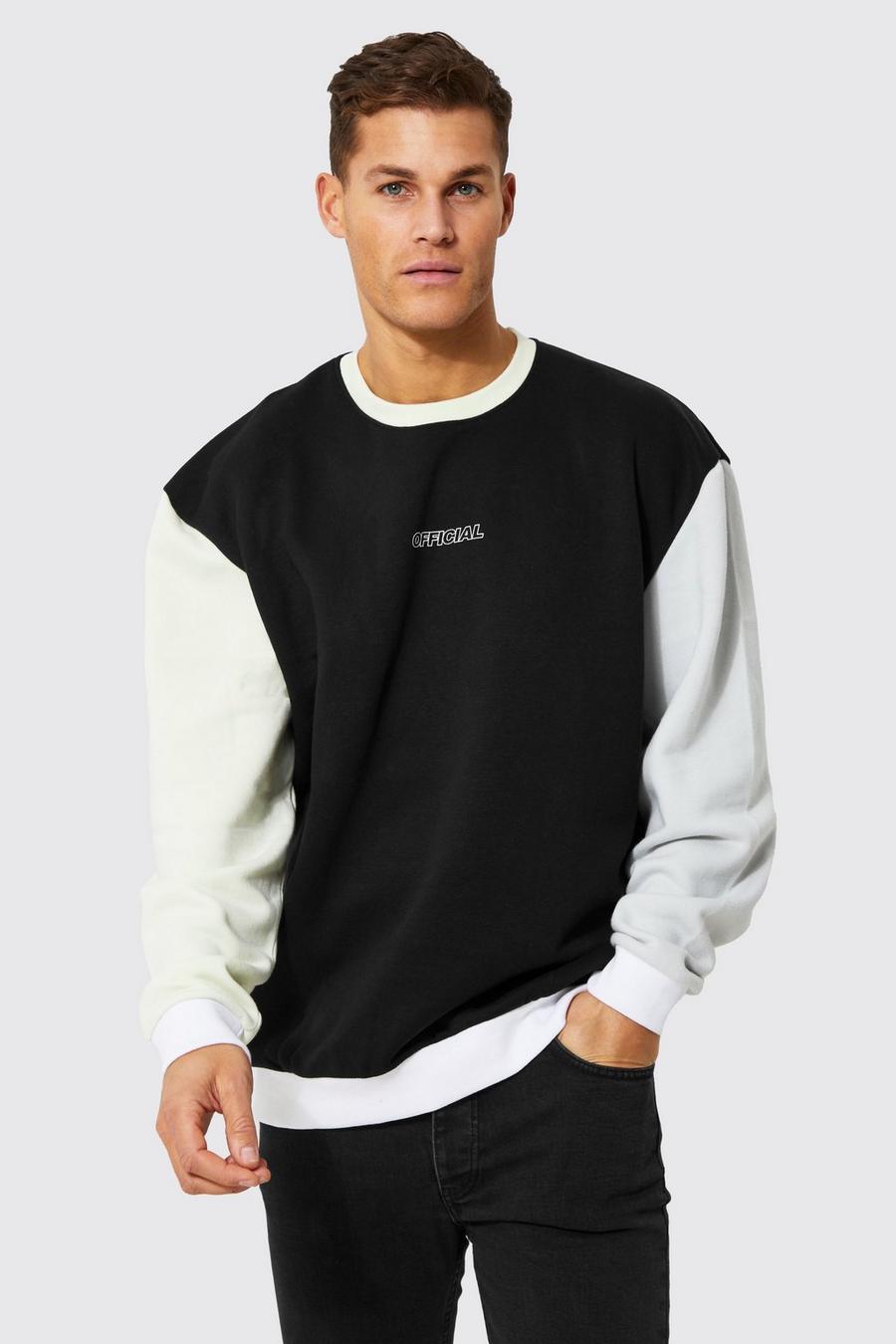 Sudadera Tall oversize Ofcl con colores en bloque, Black image number 1