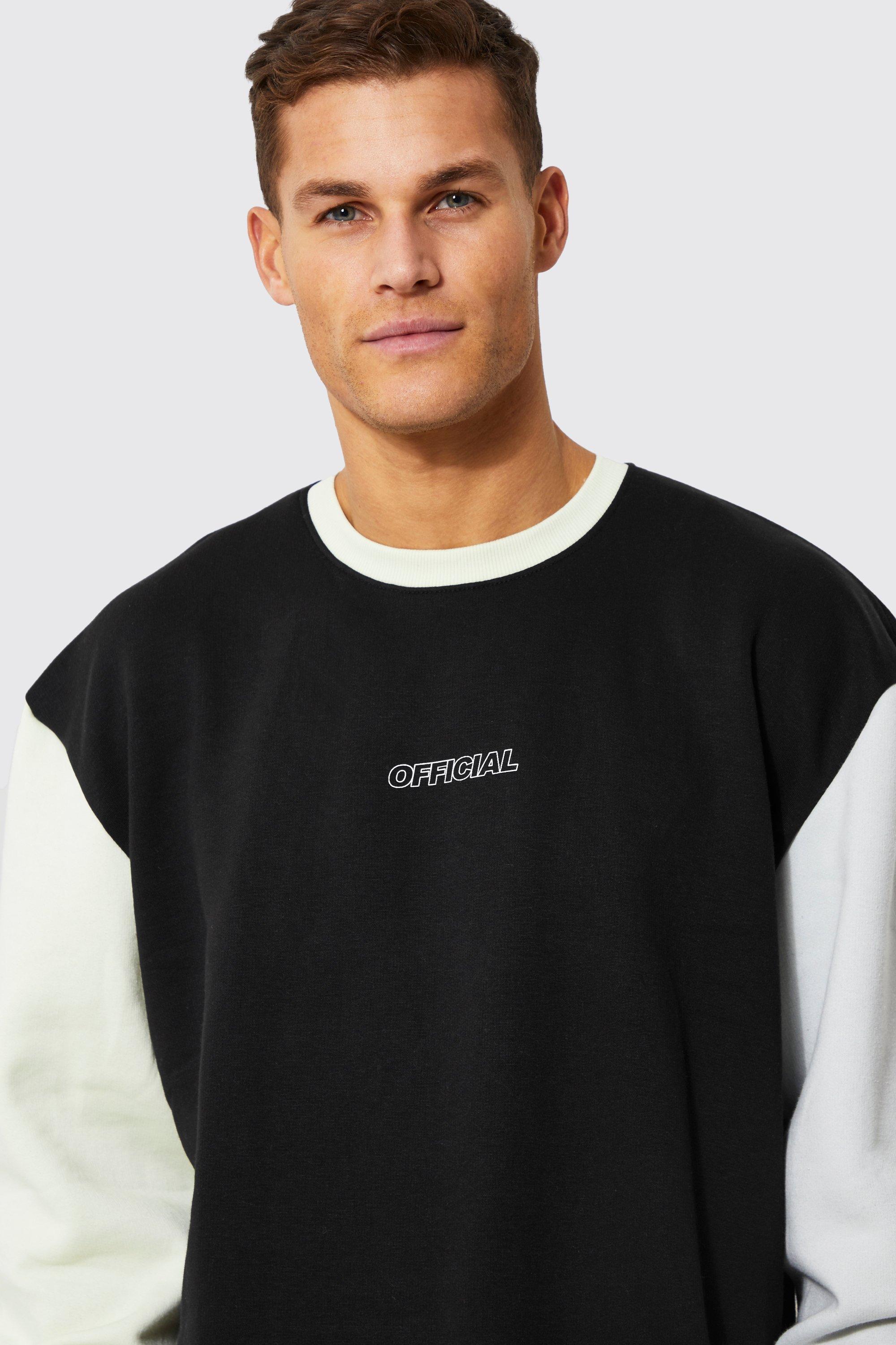 Tall Oversized Ofcl Colour Block Sweatshirt boohoo IE