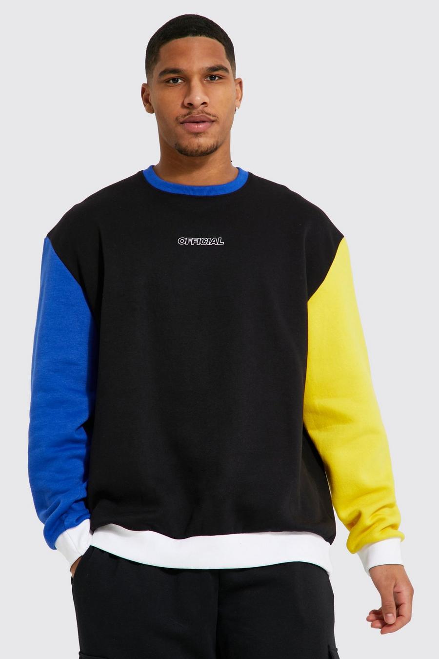 Black Tall Oversized Ofcl Colour Block Sweatshirt