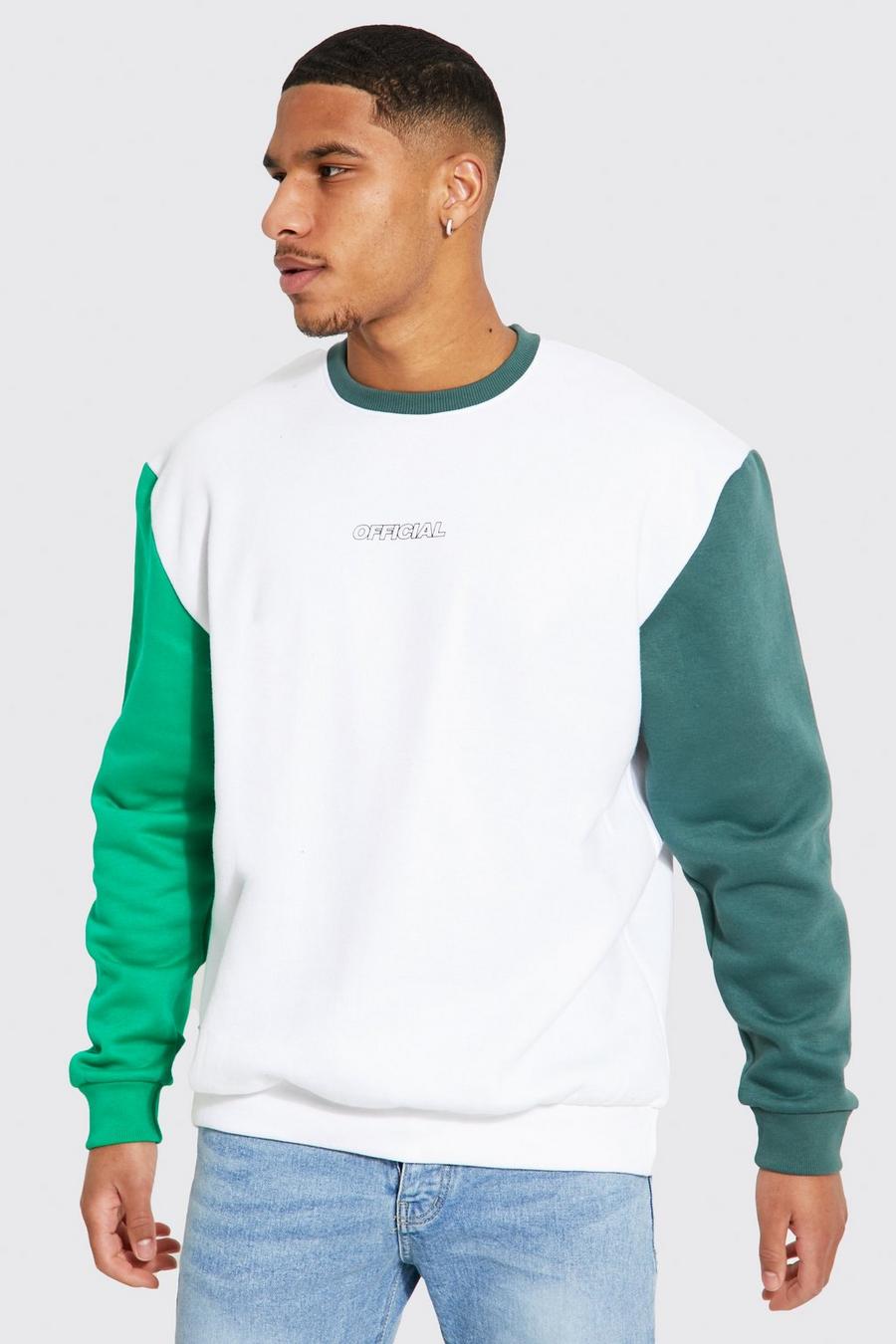 Sudadera Tall oversize Ofcl con colores en bloque, White image number 1