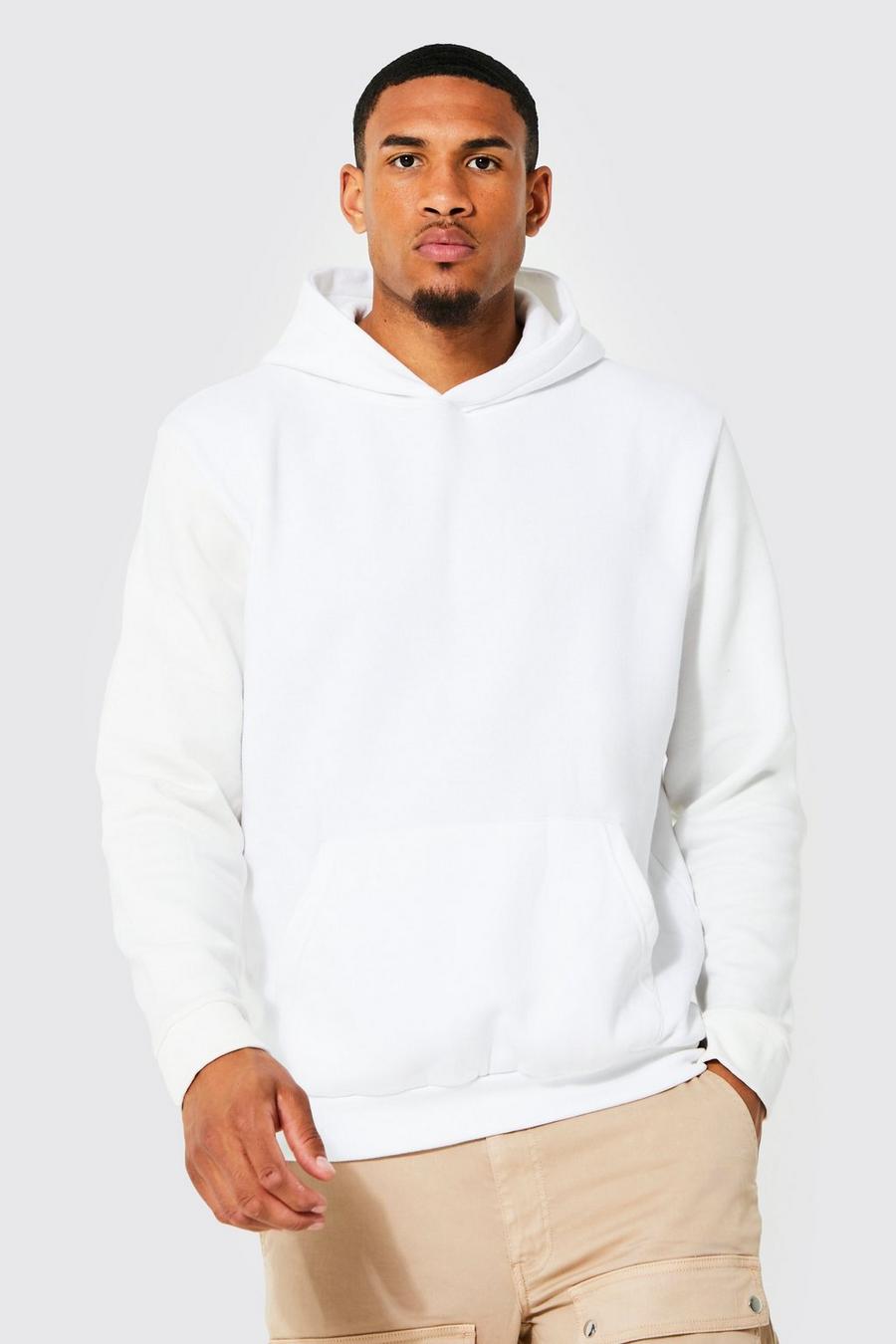 White Tall Contrast Sleeve Colour Block Hoodie image number 1