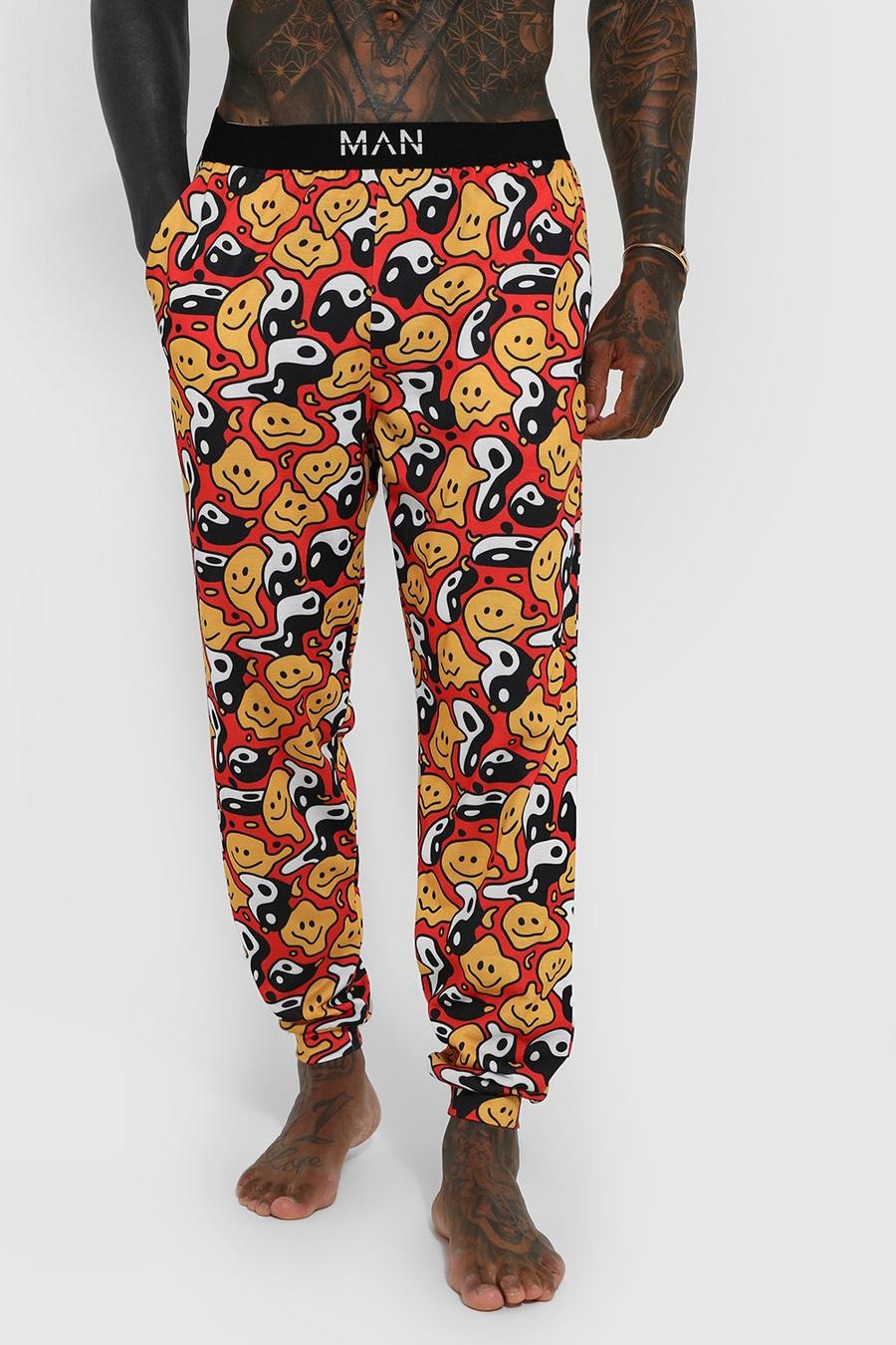 Red All Over Trippy Yin Yang Lounge Pants  image number 1