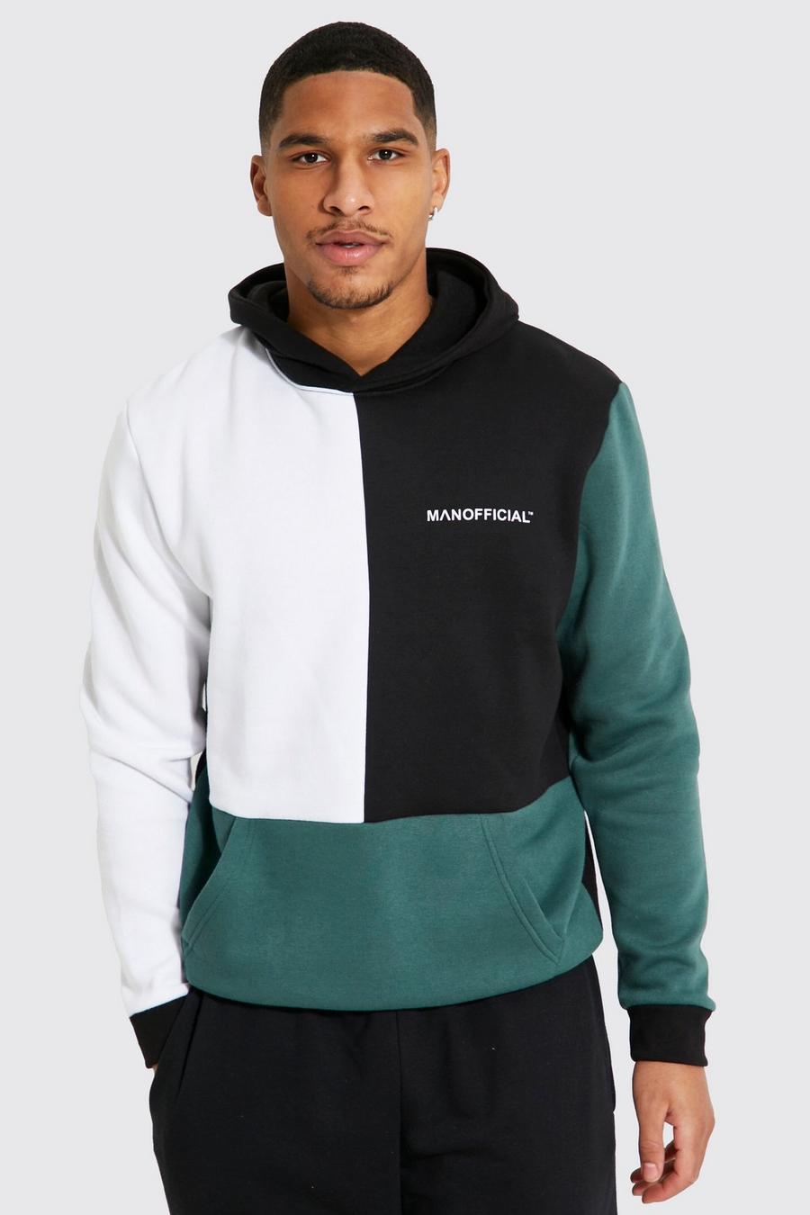 Forest green Tall Man Official Multi Colour Block Hoodie