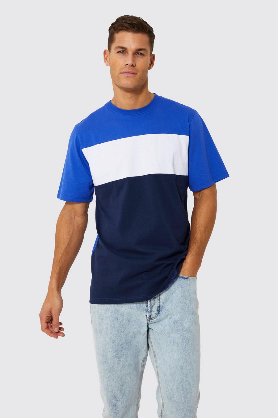 Navy marineblau Tall Colour Block T-shirt