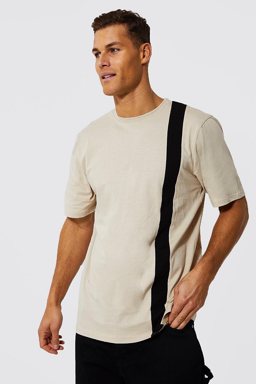 Oatmeal Tall Colour Block T-shirt image number 1
