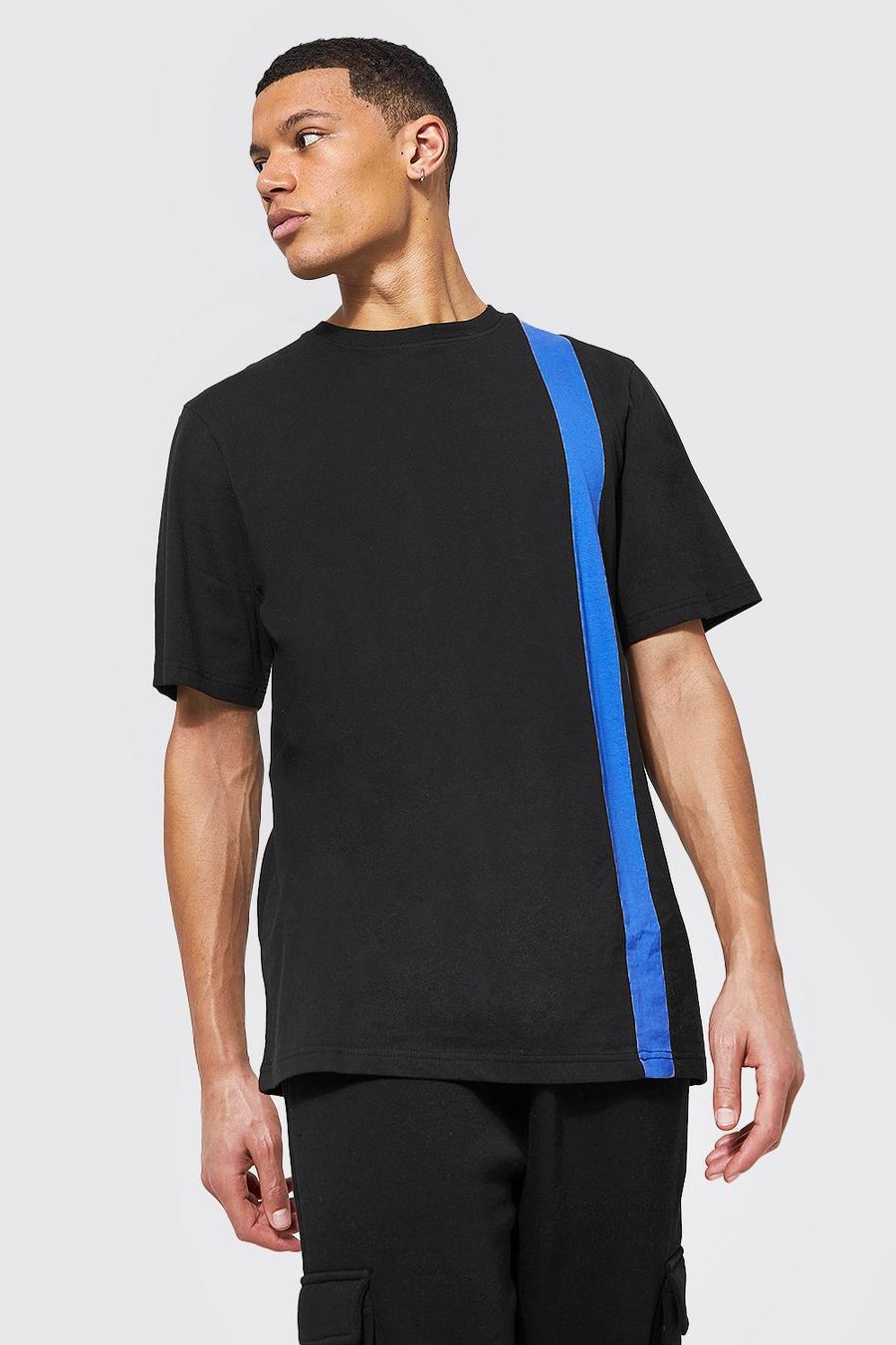 Tall - T-shirt style color block, Black schwarz
