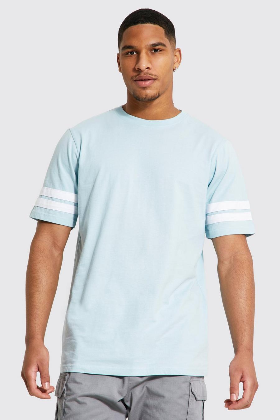 Light blue Tall Contrast Panel T-shirt image number 1
